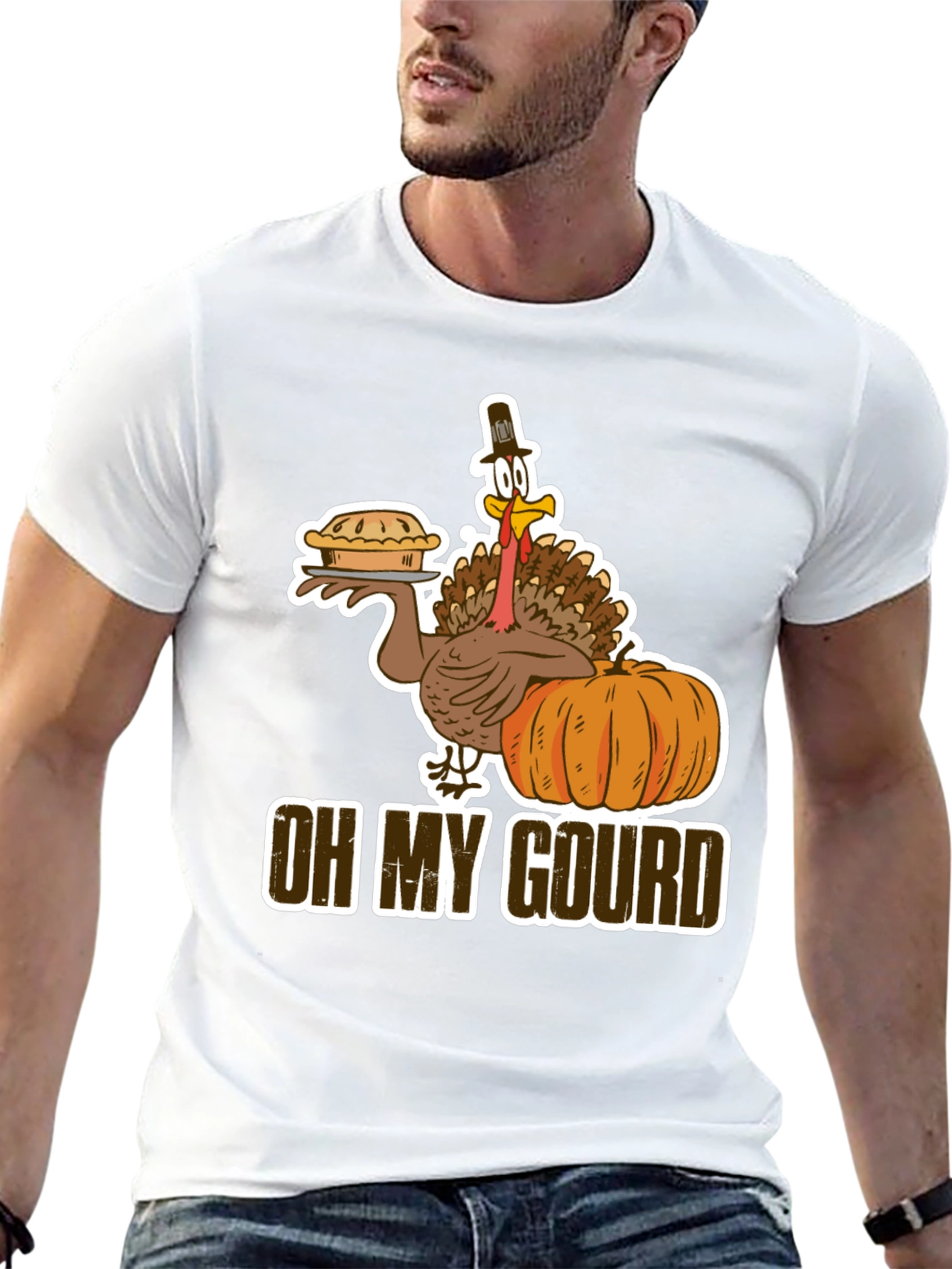 Oh My Gourd Turkey Pie T-Shirt Fall Thanksgiving Tee