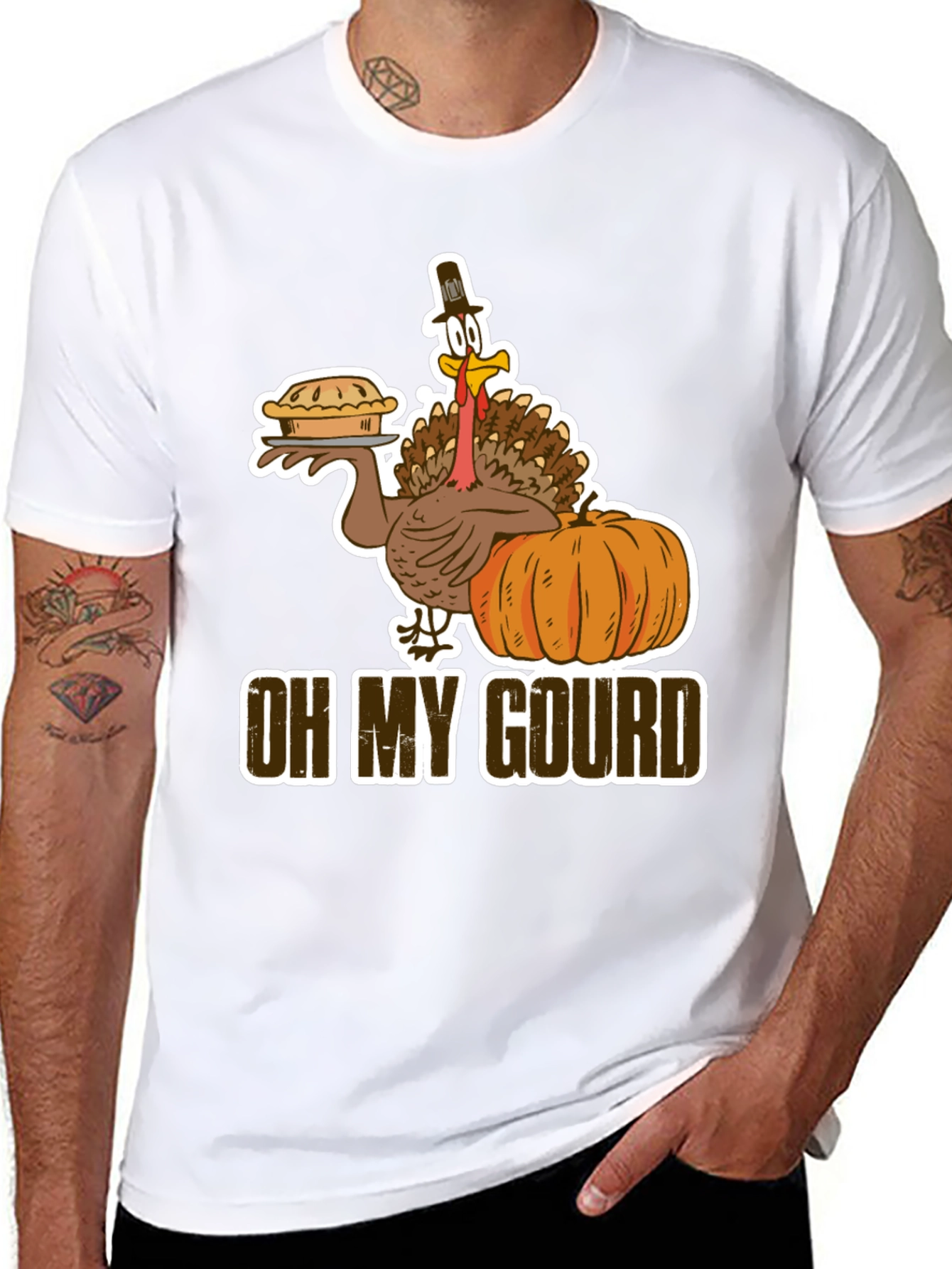 Oh My Gourd Turkey Pie T-Shirt Fall Thanksgiving Tee