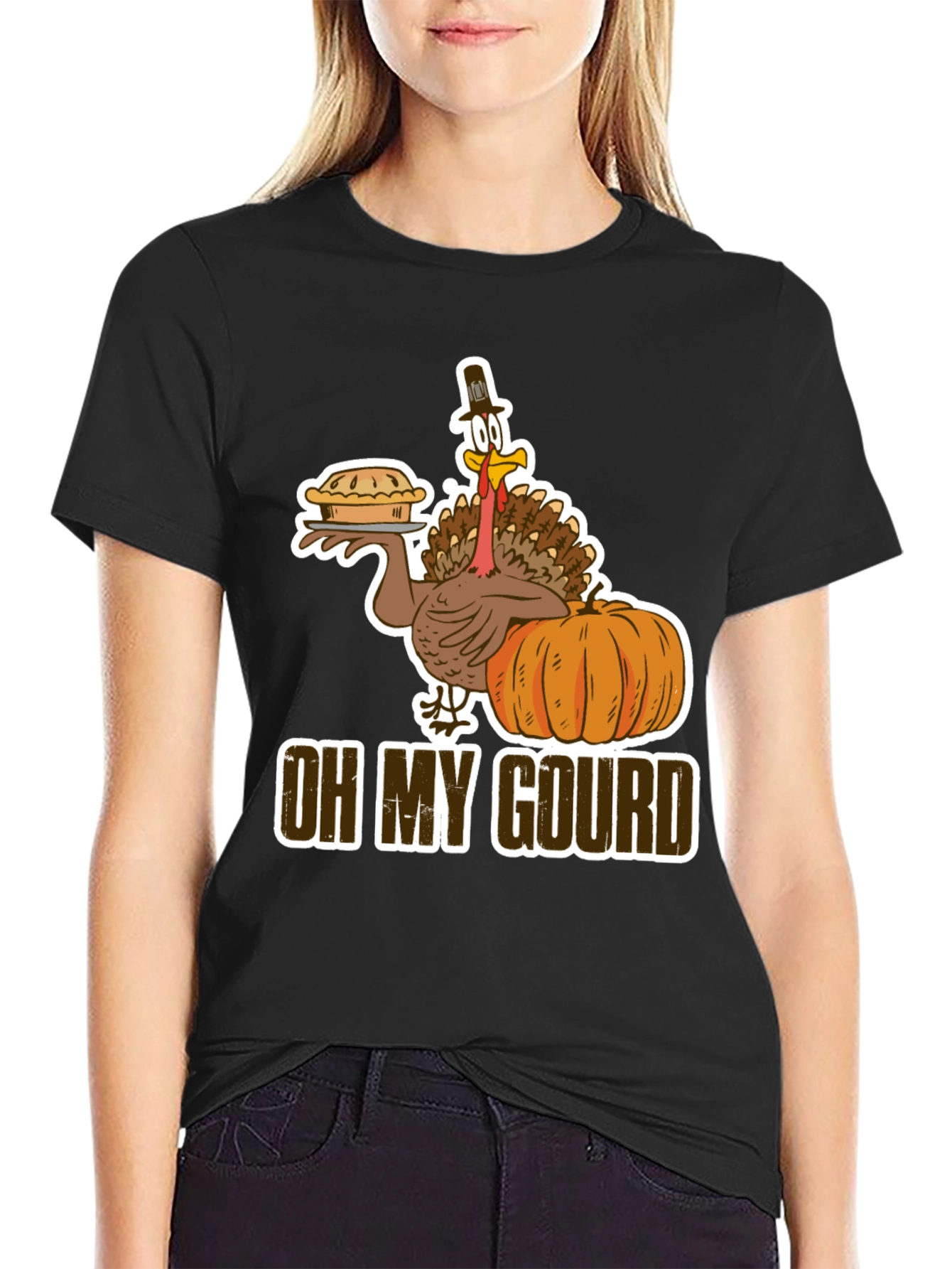 Oh My Gourd Turkey Pie T-Shirt Fall Thanksgiving Tee