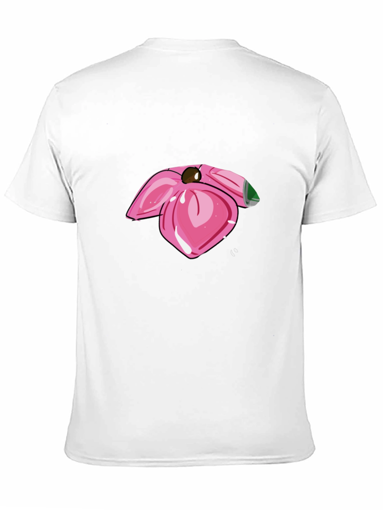 Pink Flower Graphic Black T-Shirt