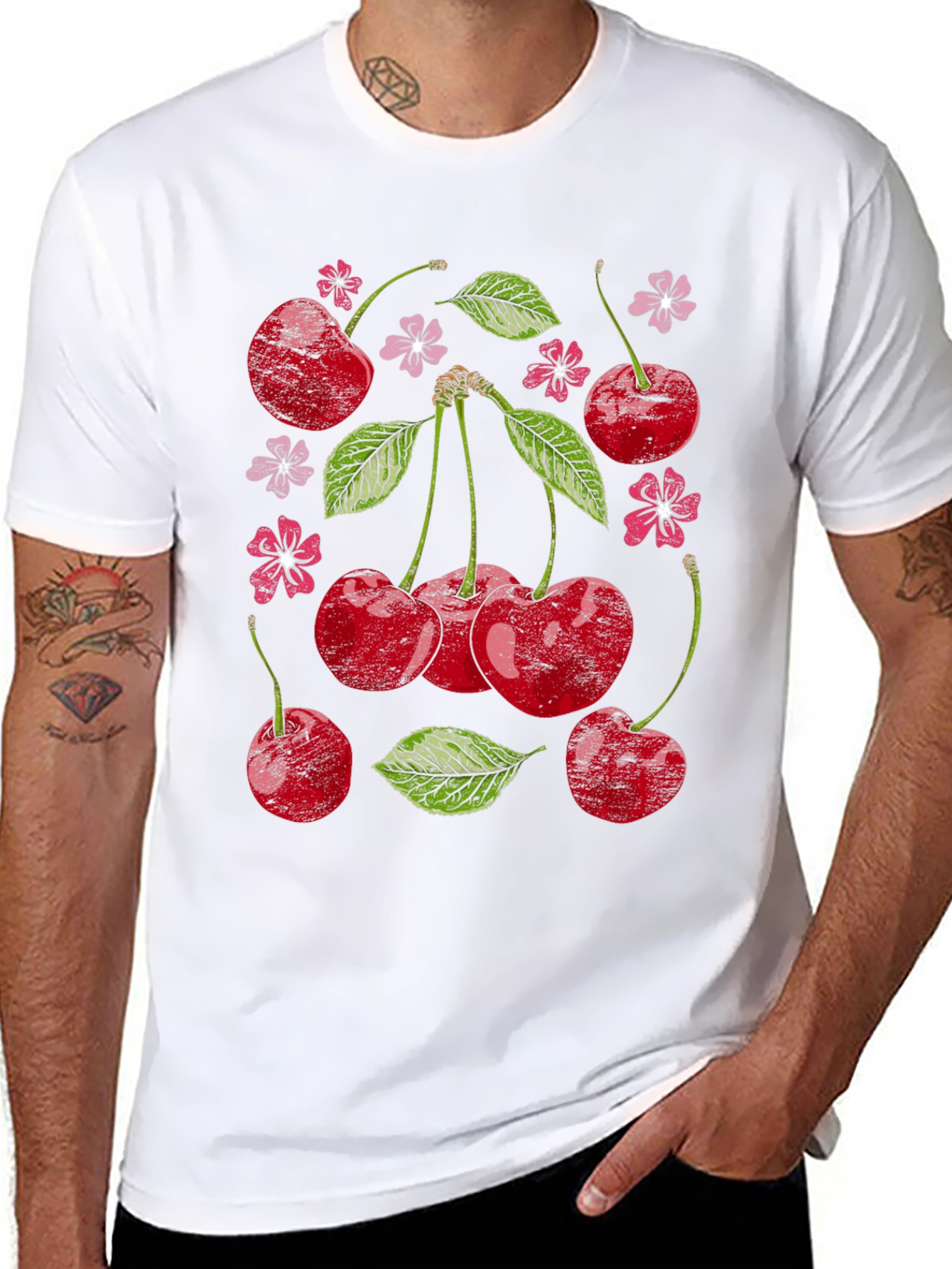 Cherry Blossom Graphic Tee - Unique Fruit Design