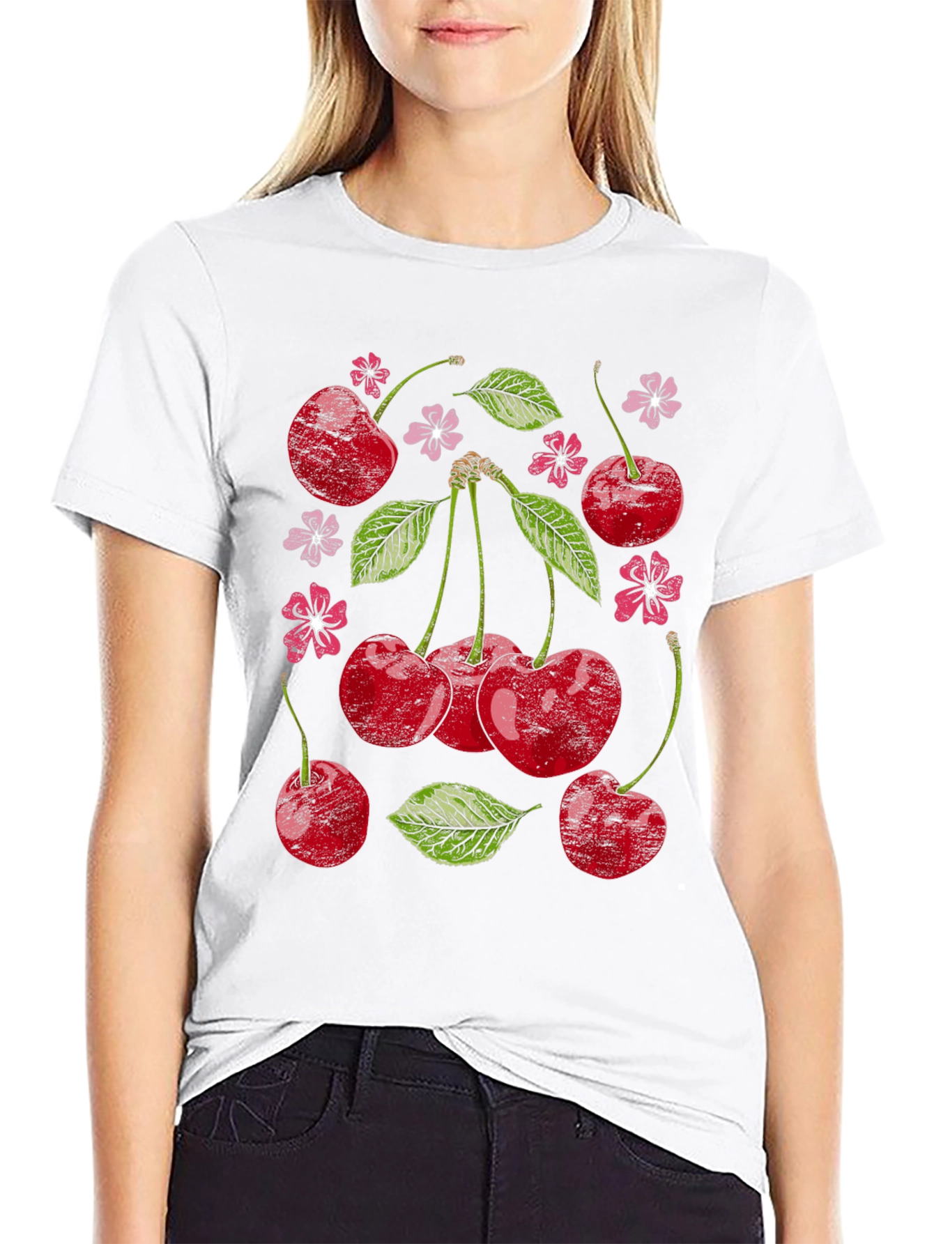 Cherry Blossom Graphic Tee - Unique Fruit Design