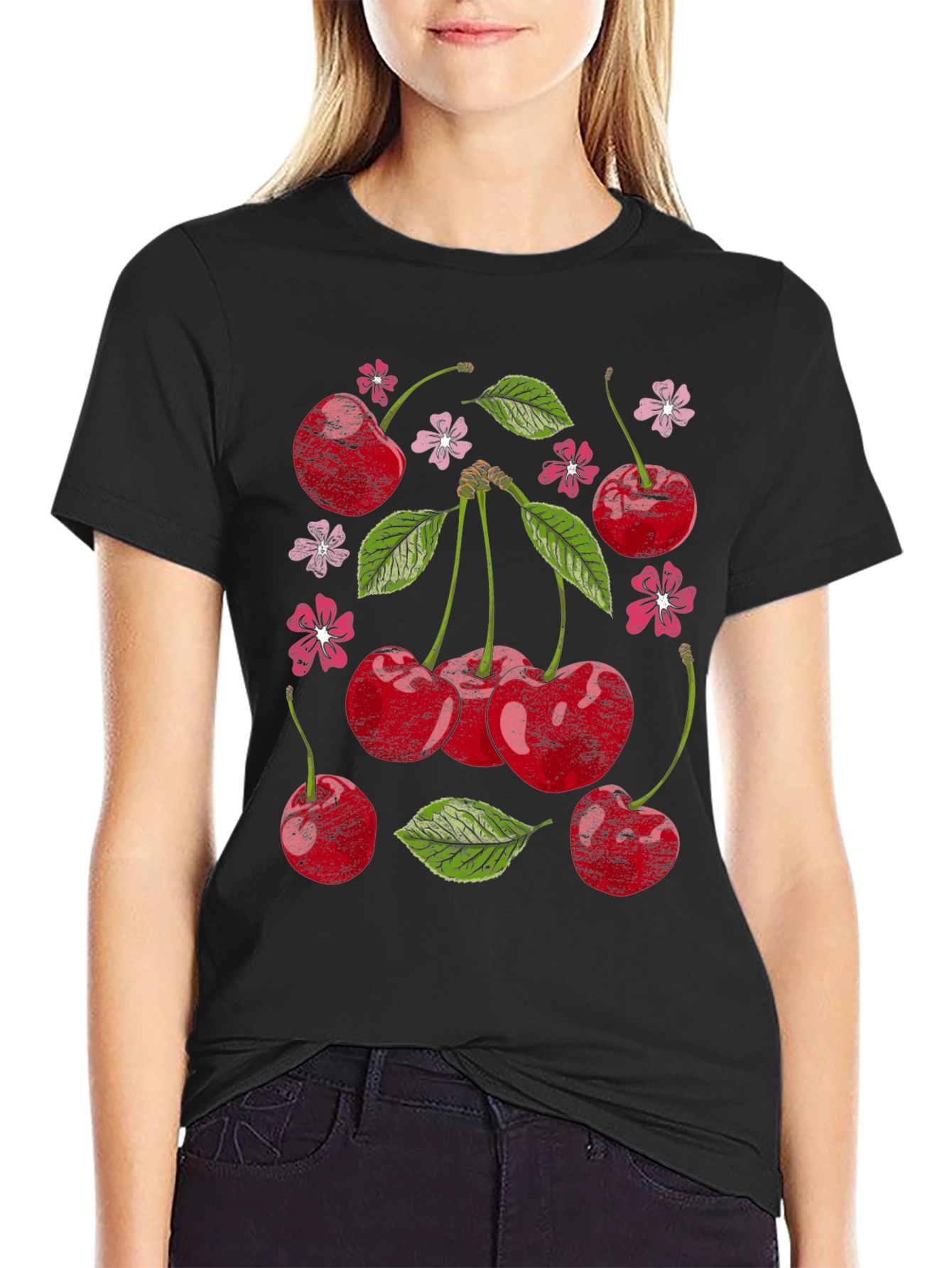 Cherry Blossom Graphic Tee - Unique Fruit Design