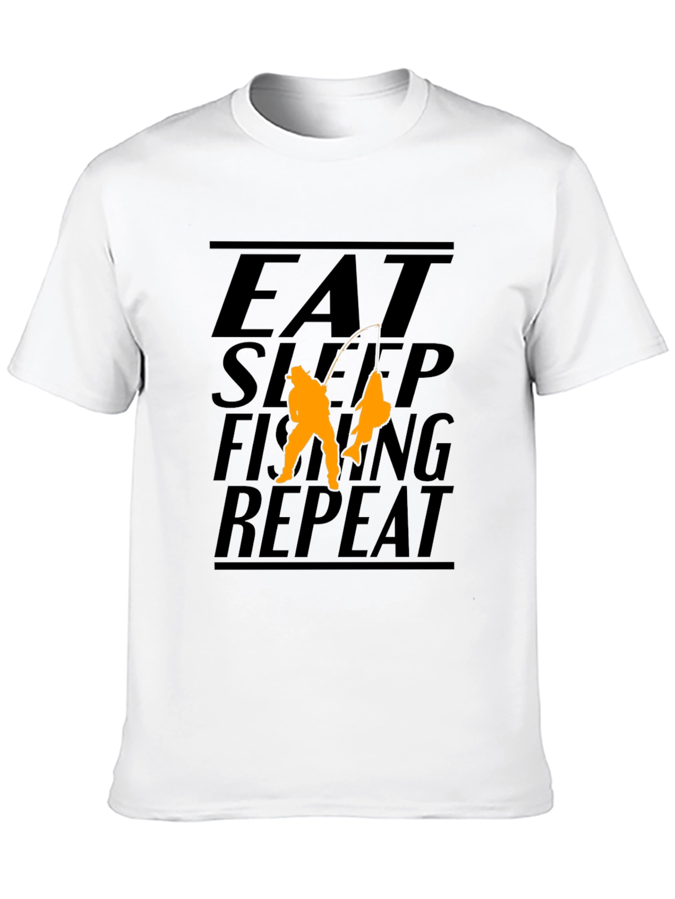 Eat Sleep Fishing Repeat Black Graphic T-Shirt