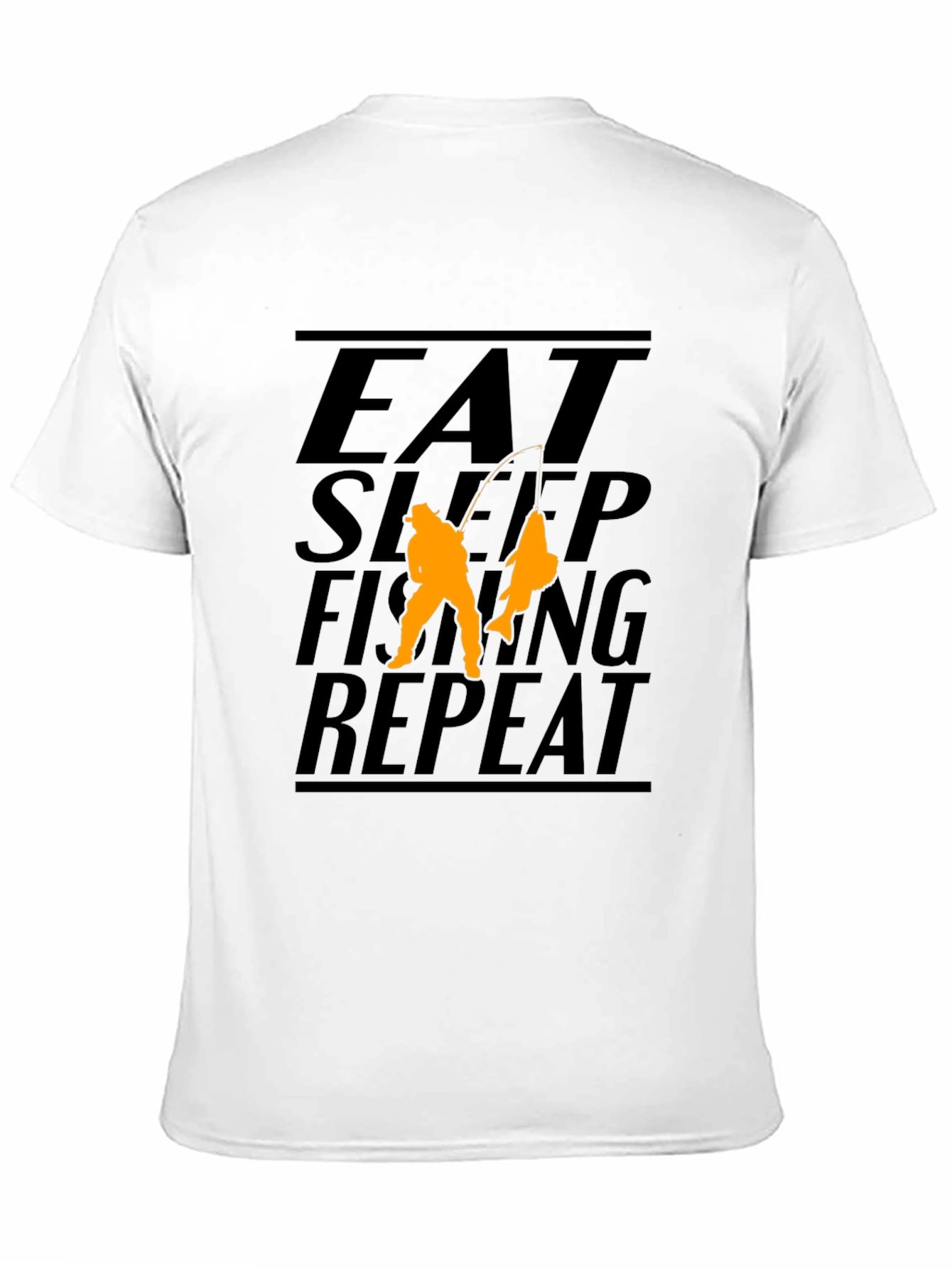 Eat Sleep Fishing Repeat Black Graphic T-Shirt