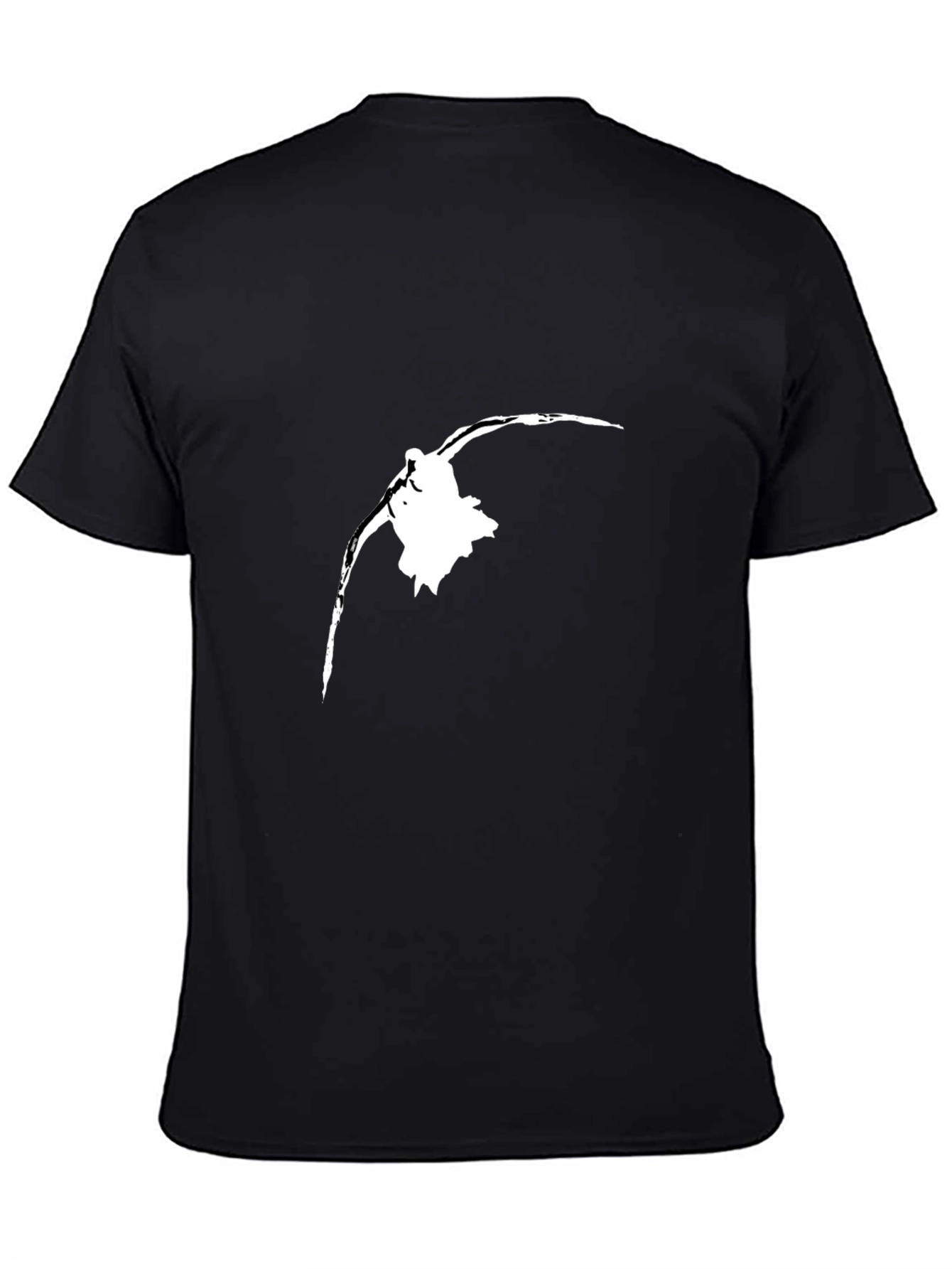 Black T-Shirt with White Bird Silhouette