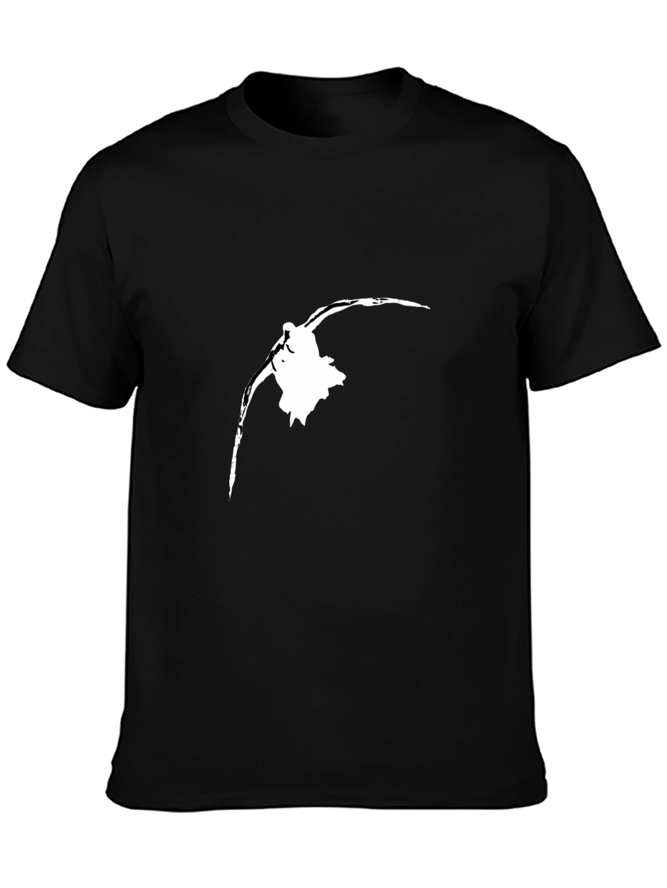 Black T-Shirt with White Bird Silhouette