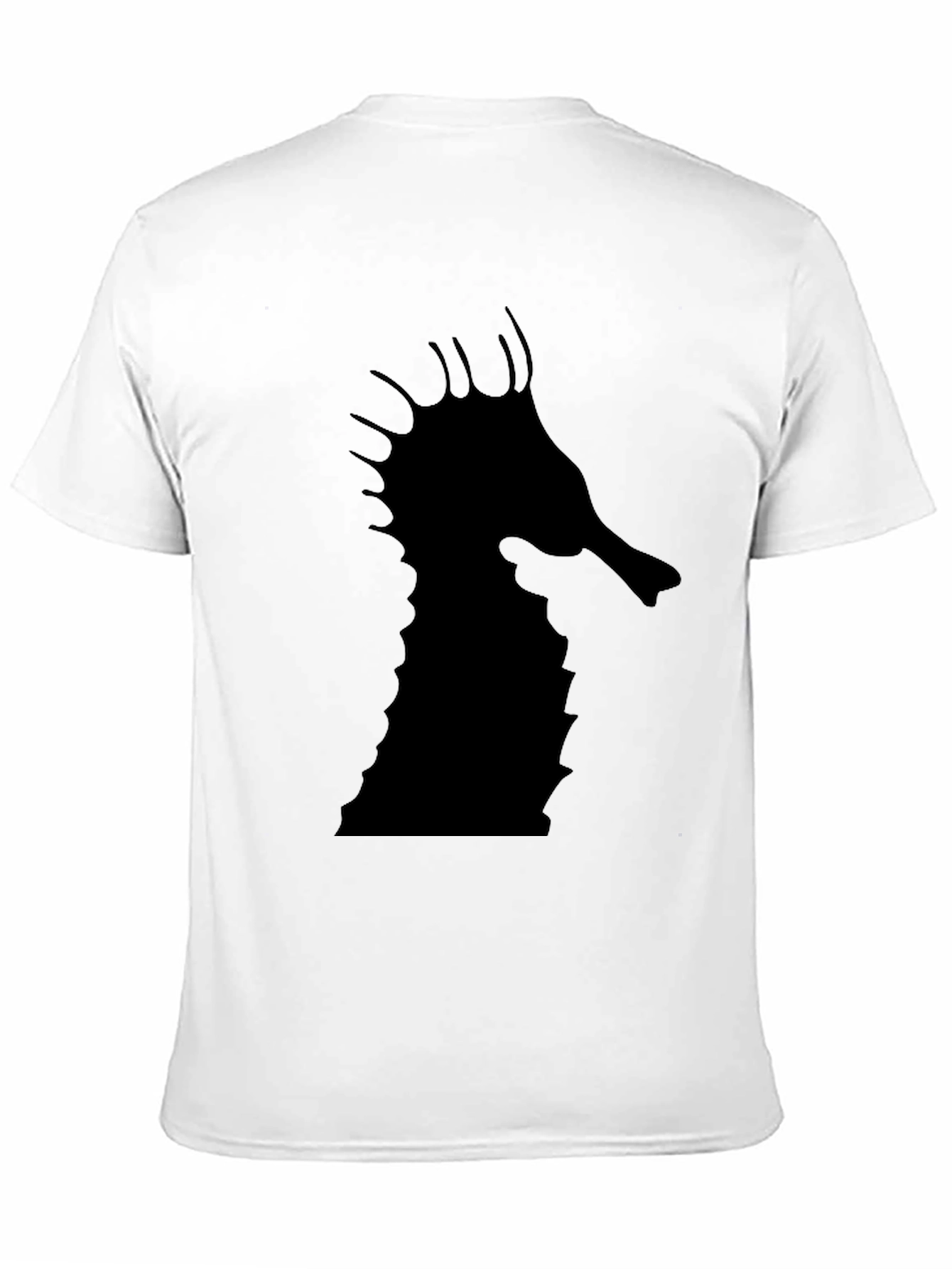 Sea Horse Graphic Tee - Black Cotton T-Shirt