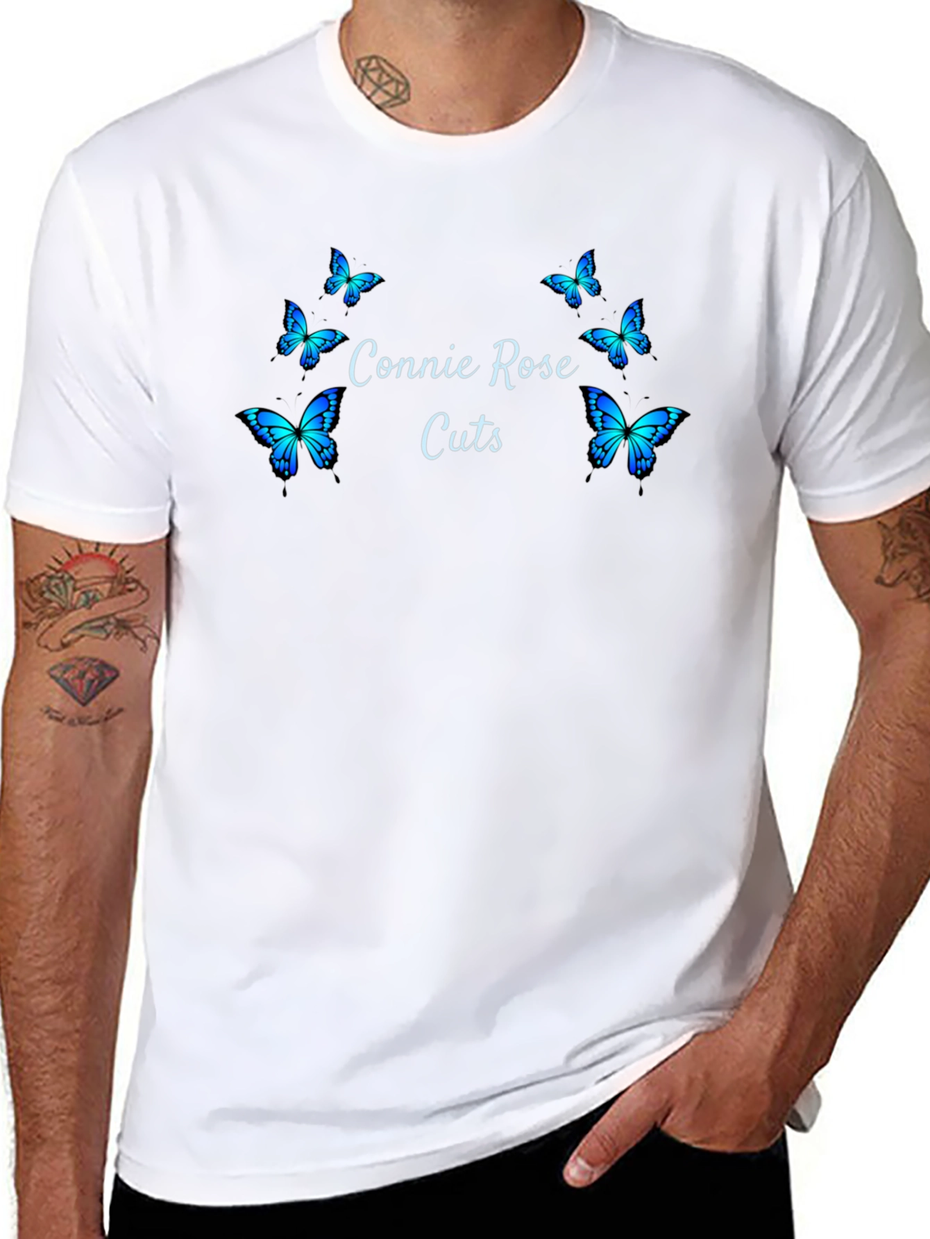 Connie Rose Cuts Butterfly Graphic Tee - Black