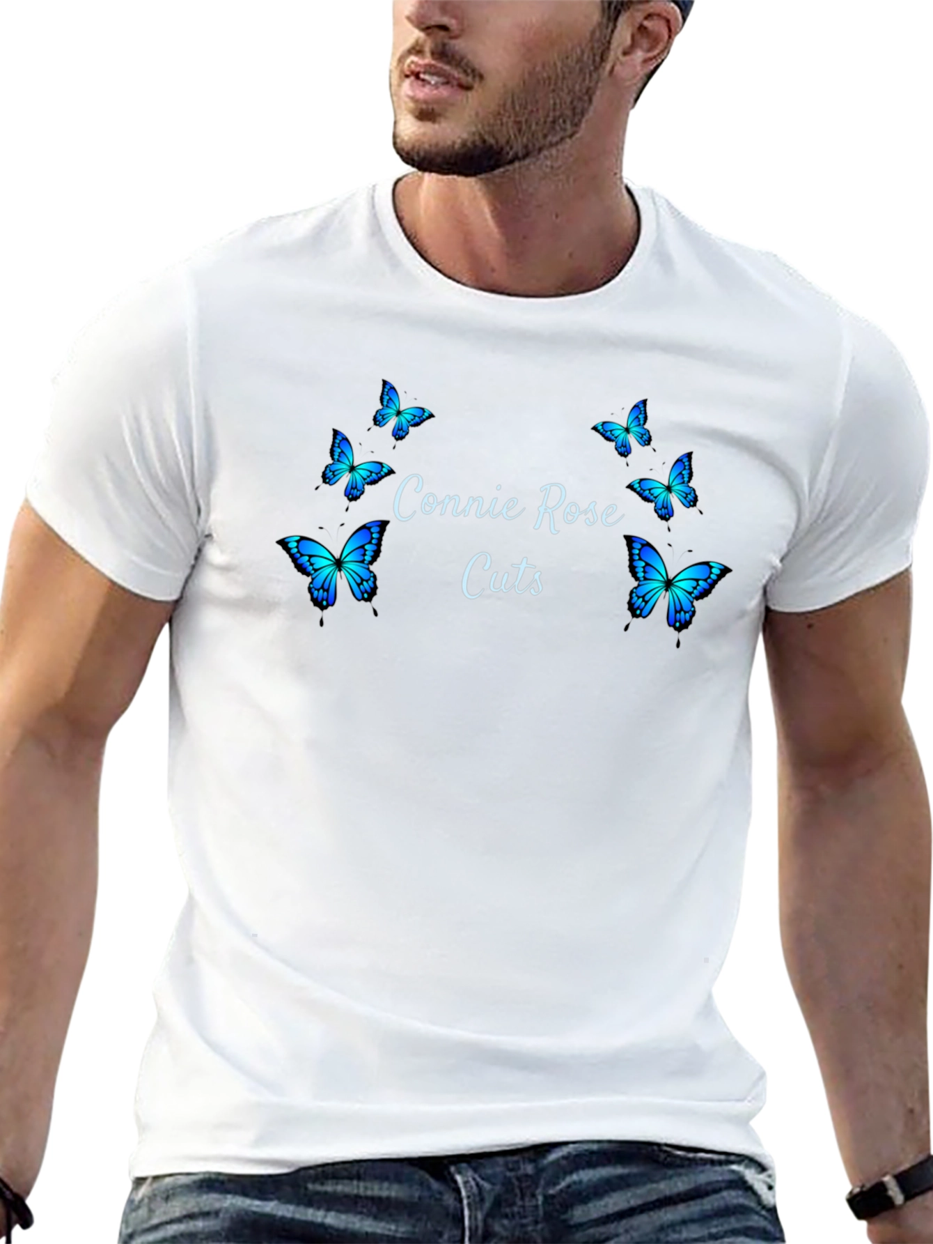 Connie Rose Cuts Butterfly Graphic Tee - Black