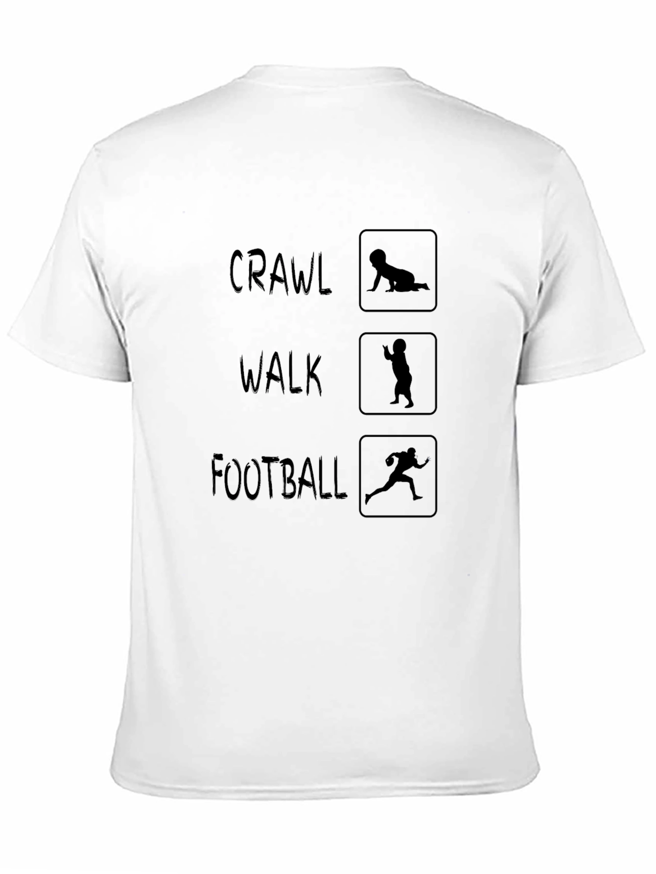 Crawl Walk Football Mens Black T-Shirt