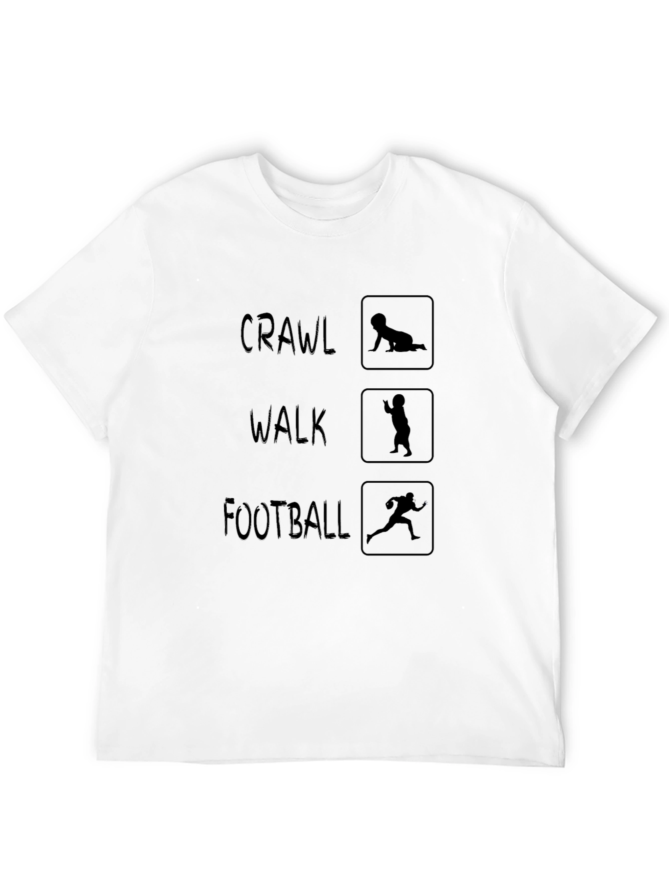 Crawl Walk Football Mens Black T-Shirt