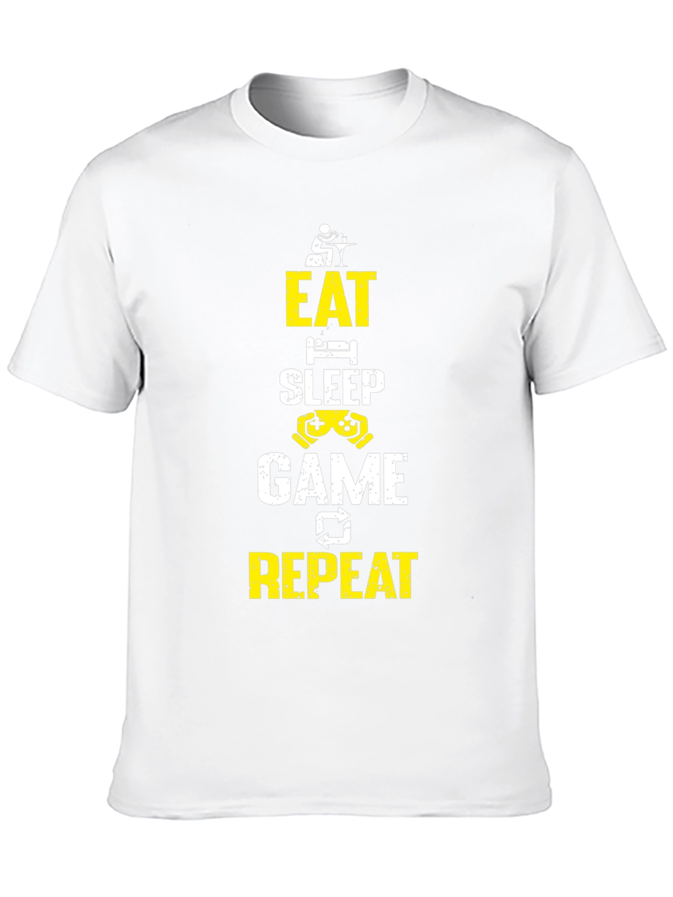 Eat Sleep Game Repeat Black Graphic Tee