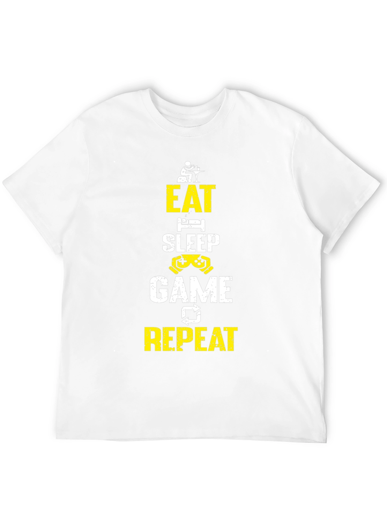 Eat Sleep Game Repeat Black Graphic Tee