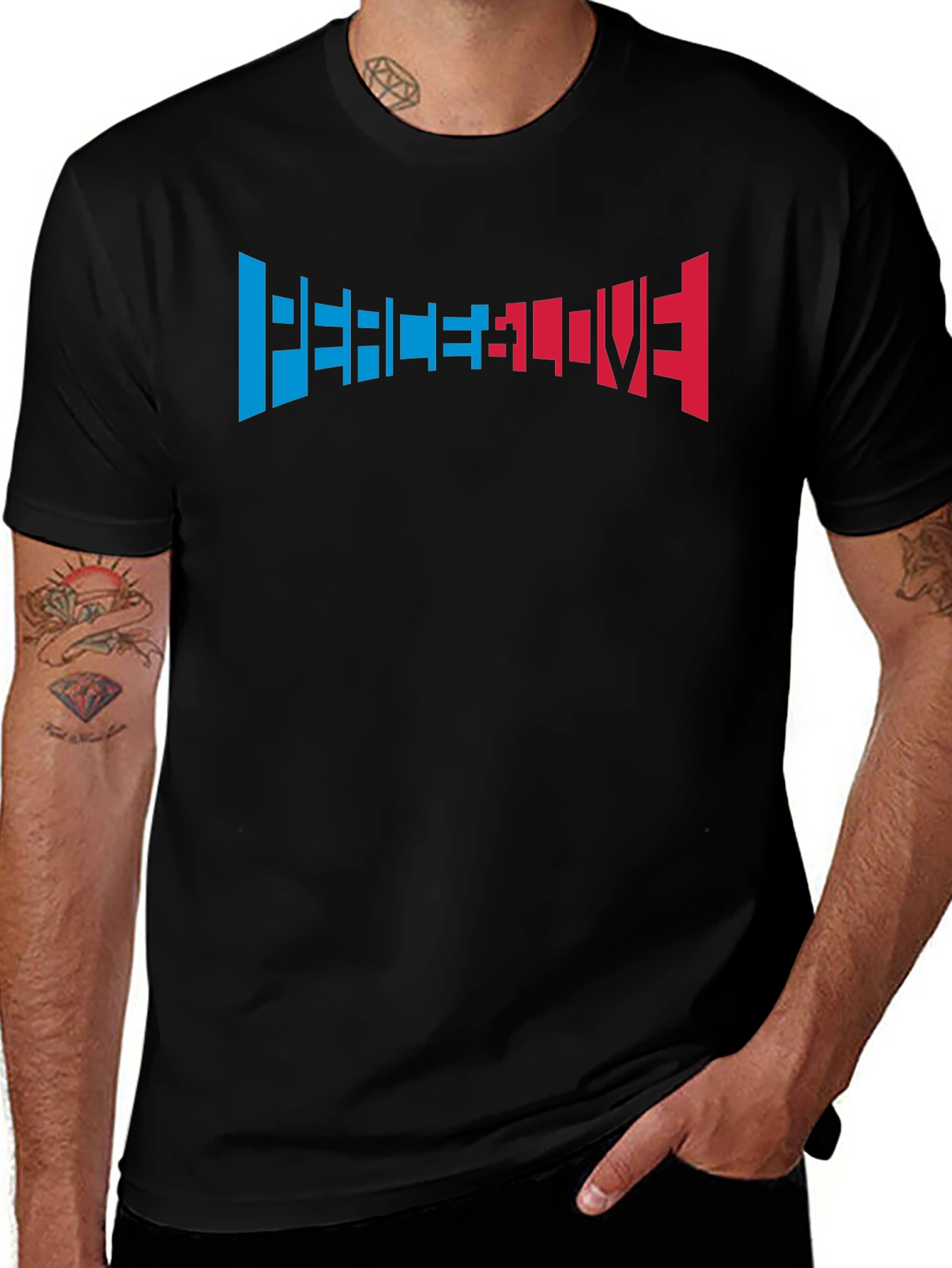 Retro Pixel Love Black Tee
