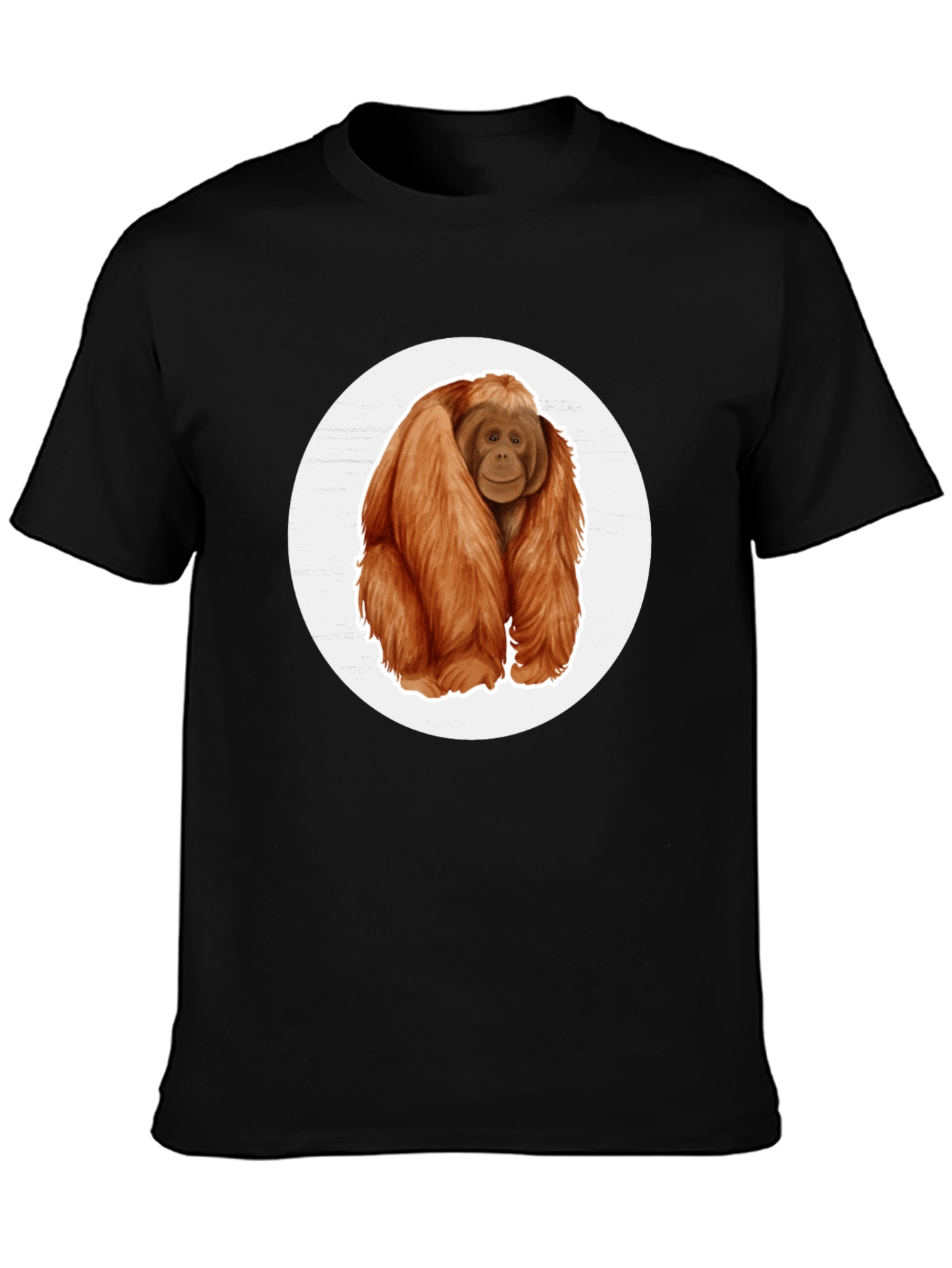 Orangutan Graphic Tee - Black Cotton T-Shirt