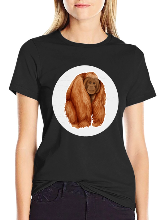 Orangutan Graphic Tee - Black Cotton T-Shirt