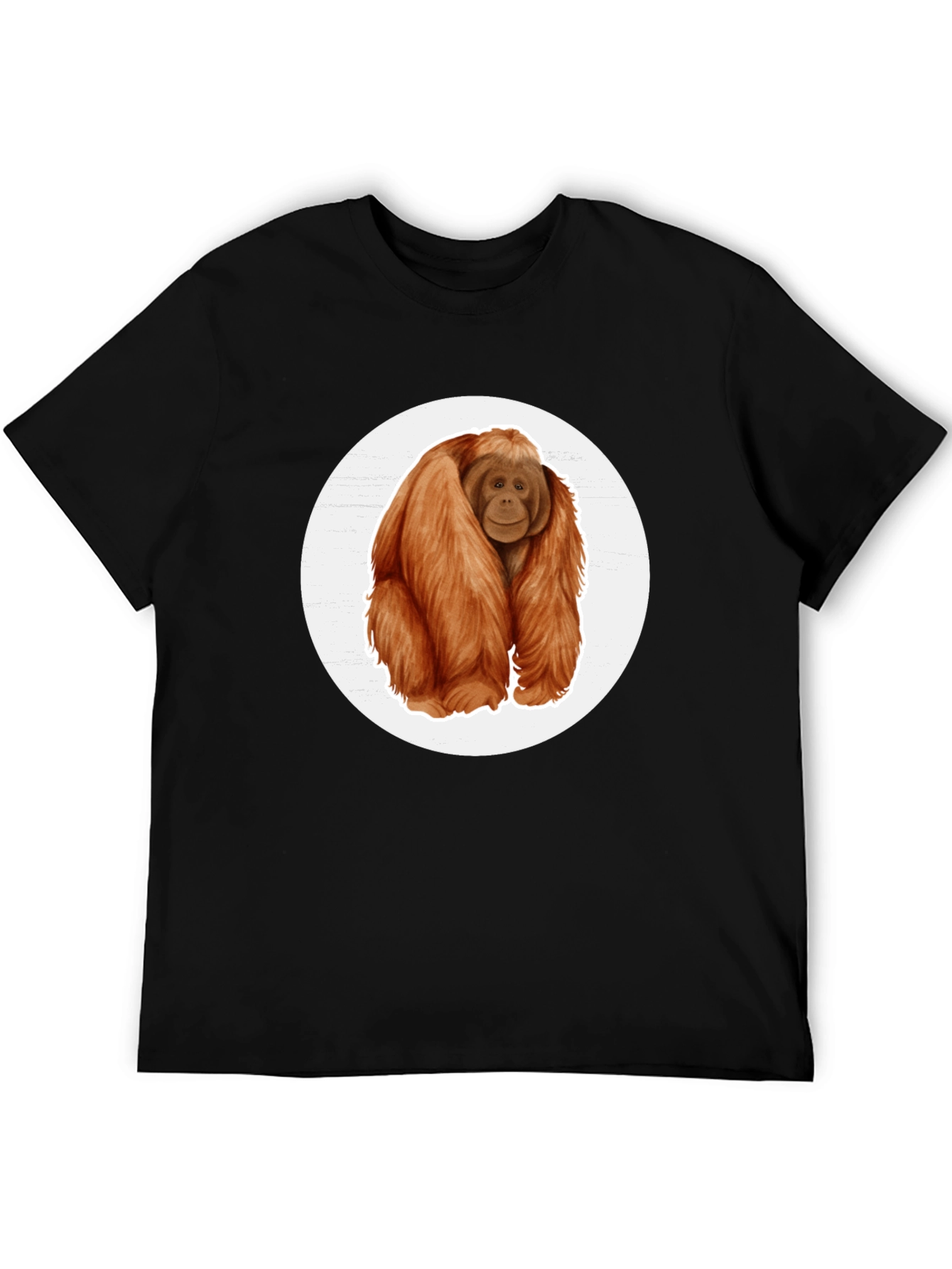 Orangutan Graphic Tee - Black Cotton T-Shirt