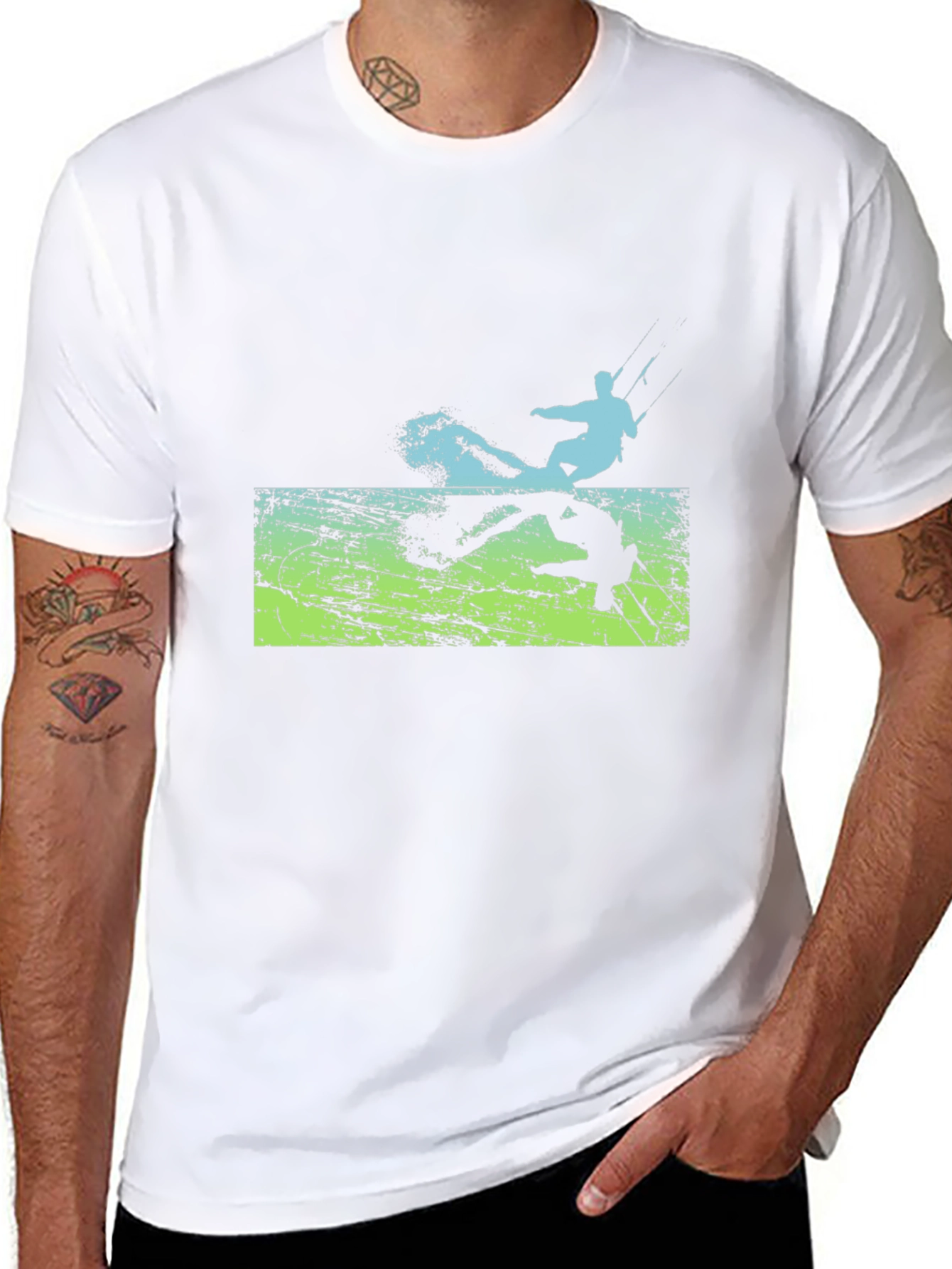 Kite Surfer Graphic Black T-Shirt