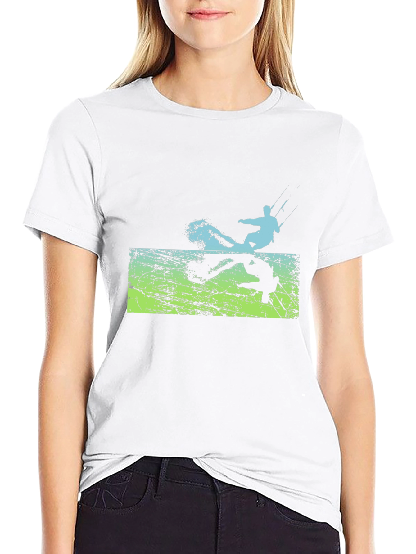 Kite Surfer Graphic Black T-Shirt