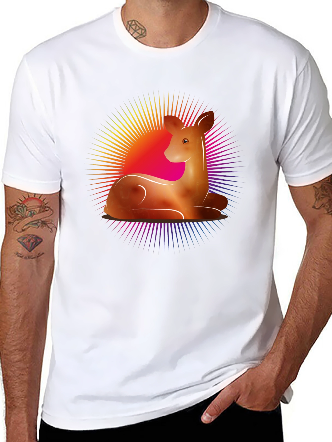 Deer Graphic Tee - Black Casual Shirt