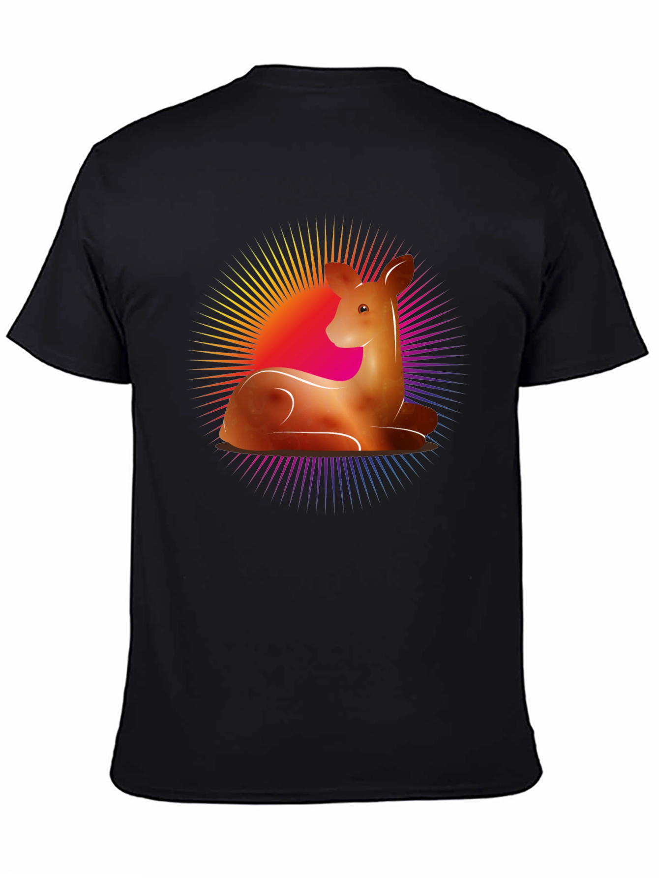 Deer Graphic Tee - Black Casual Shirt
