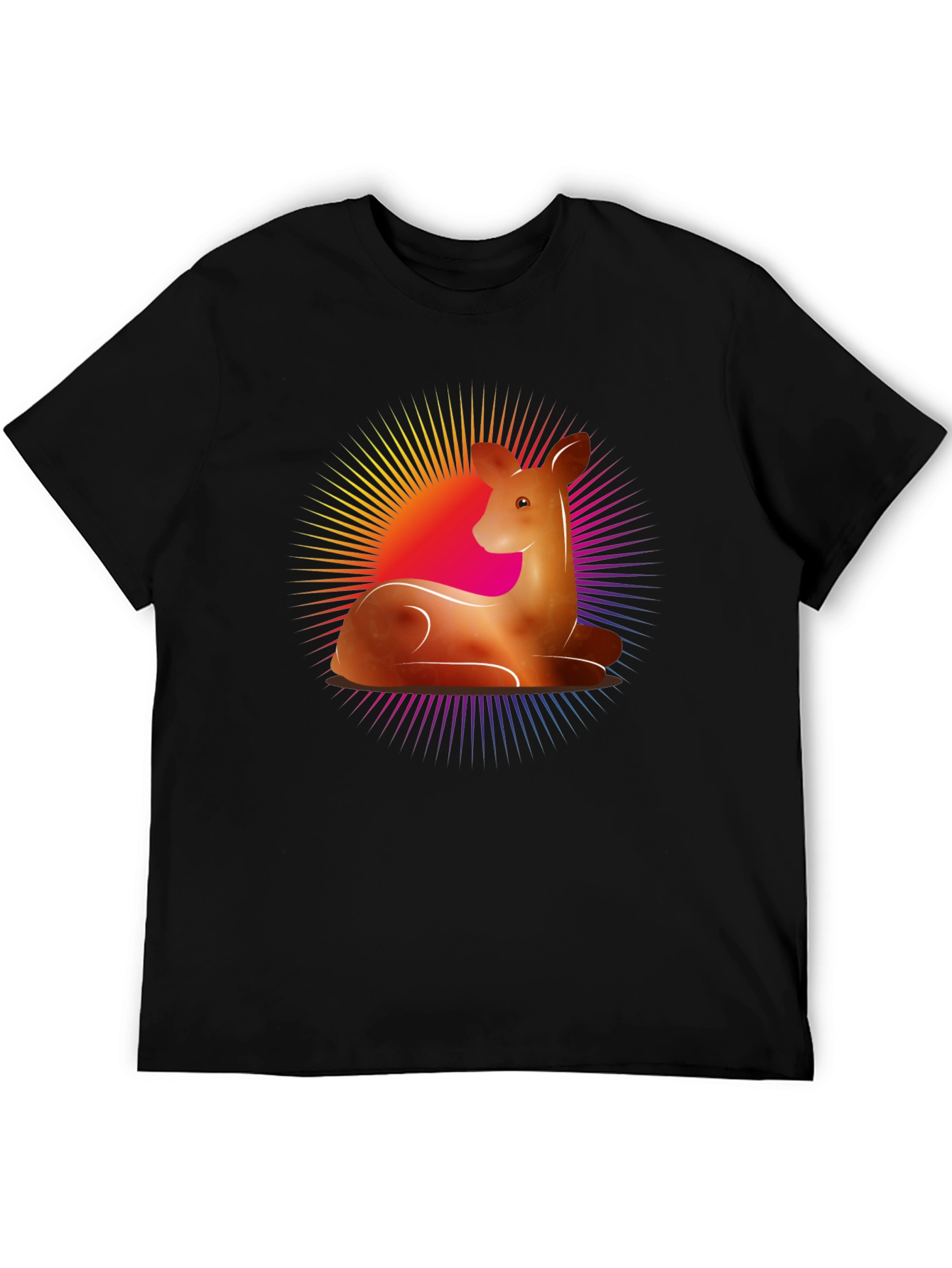 Deer Graphic Tee - Black Casual Shirt