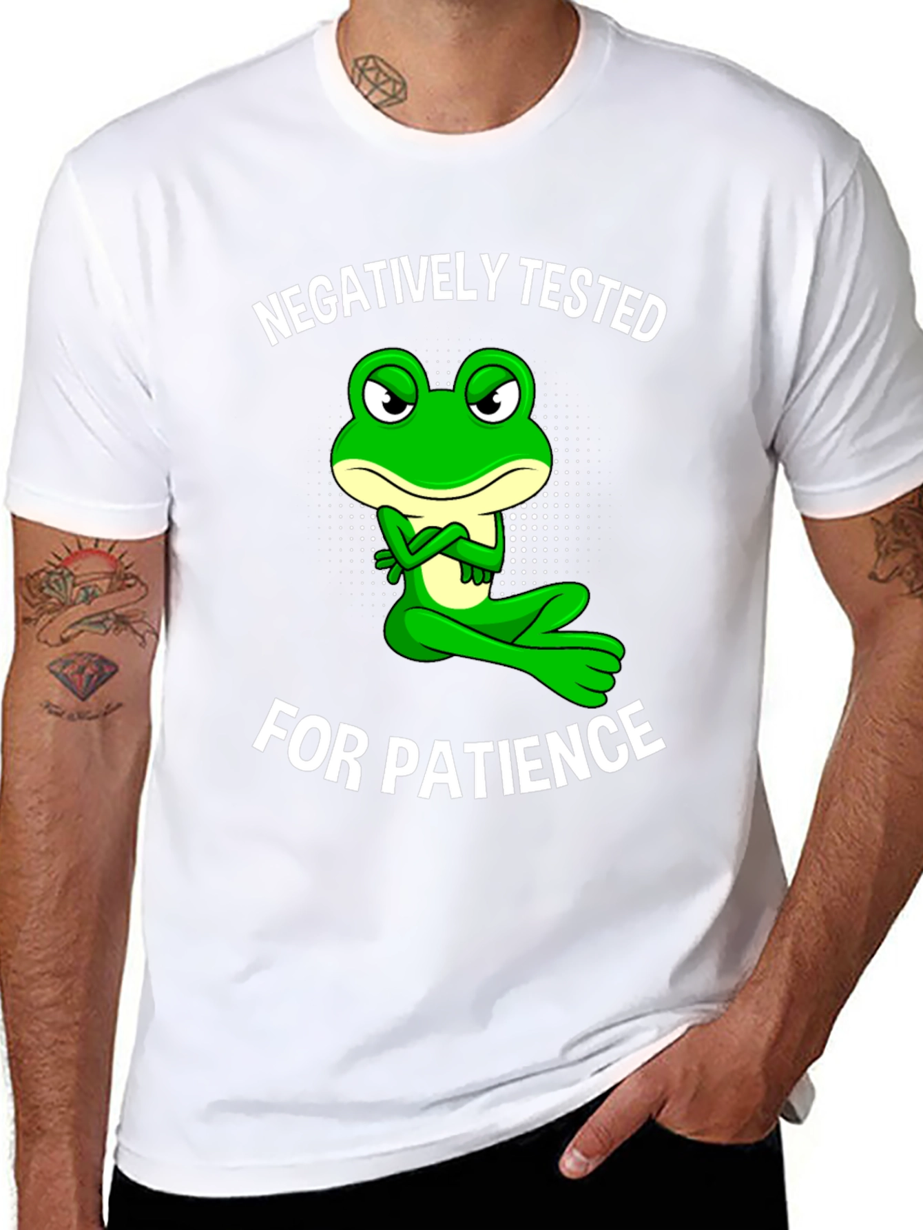 Negatively Tested for Patience Frog Graphic Tee