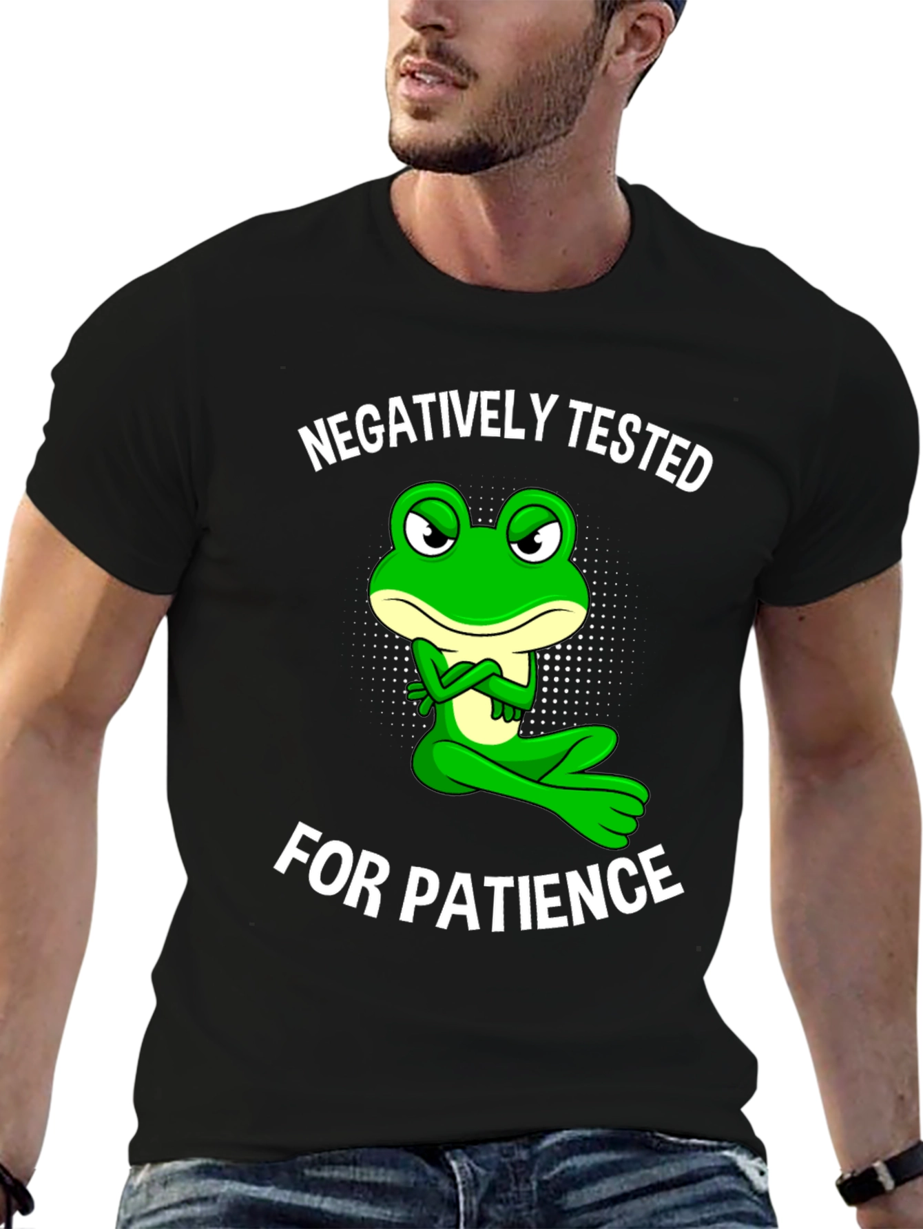 Negatively Tested for Patience Frog Graphic Tee
