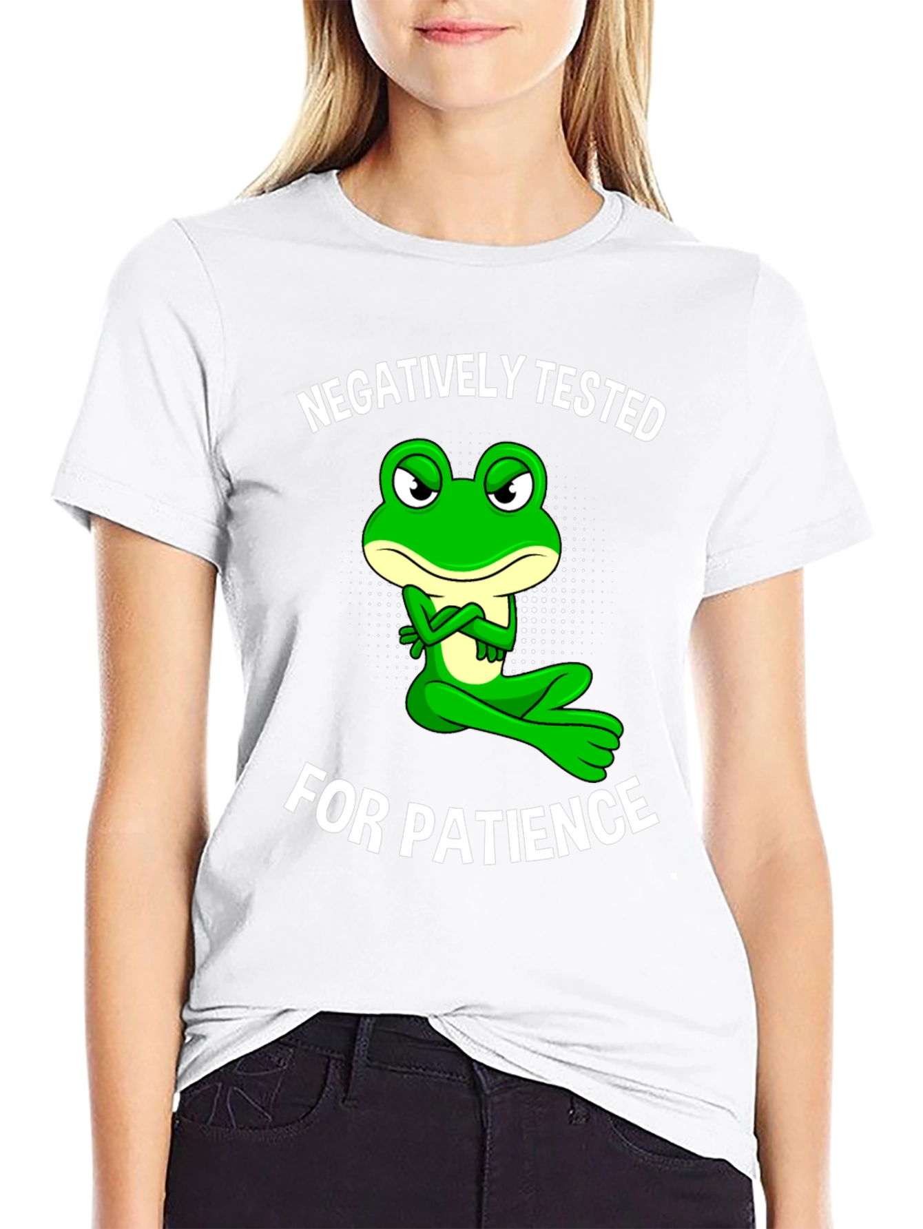 Negatively Tested for Patience Frog Graphic Tee