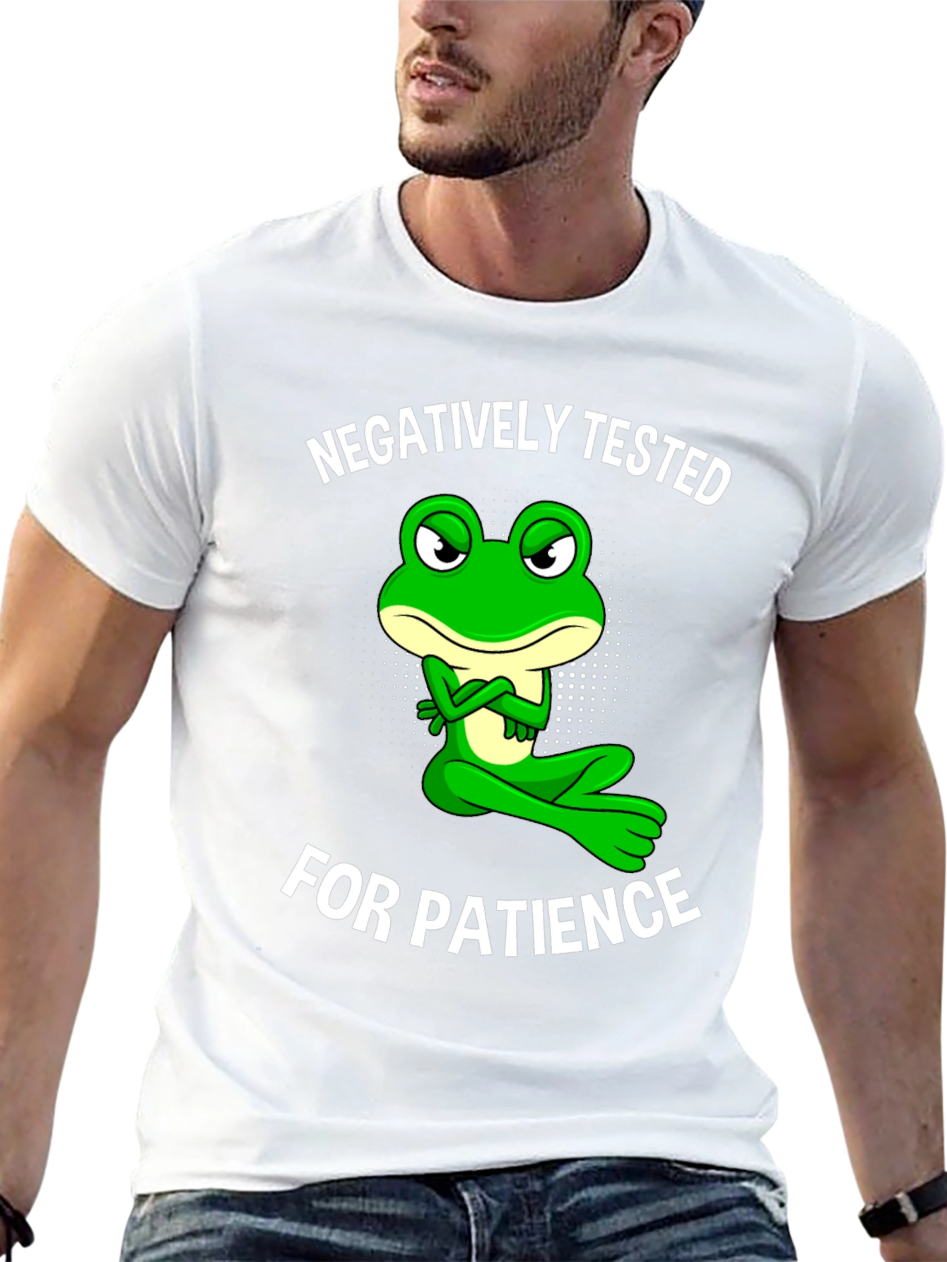 Negatively Tested for Patience Frog Graphic Tee