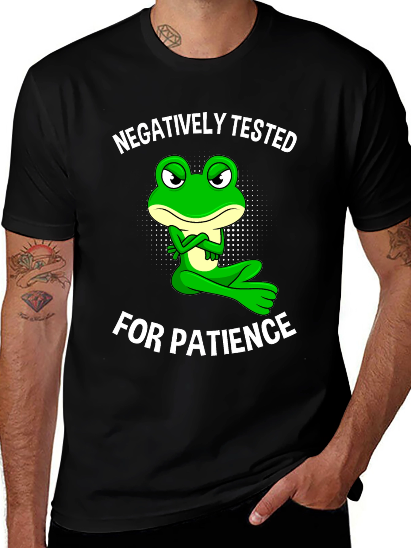 Negatively Tested for Patience Frog Graphic Tee