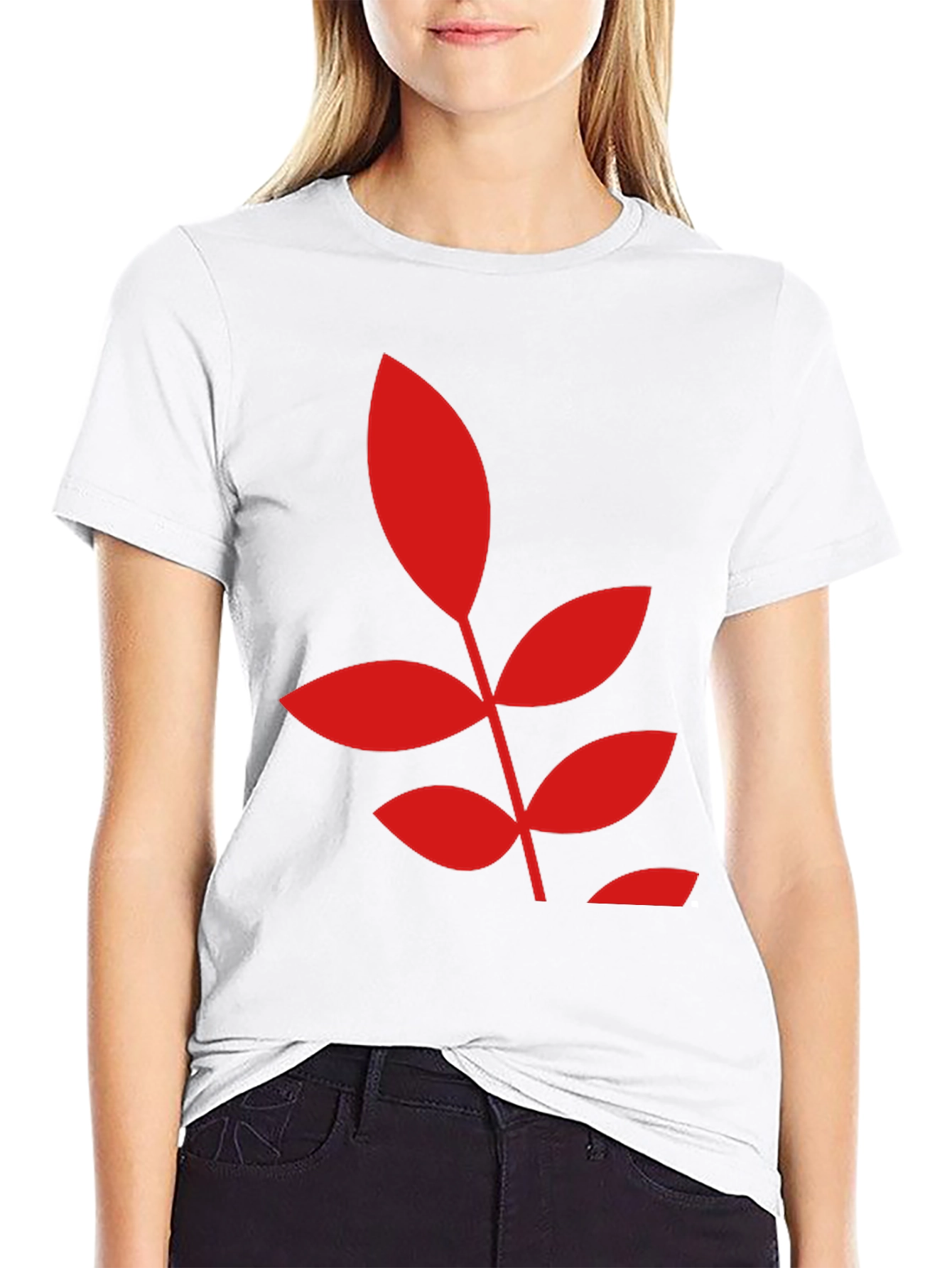 Bold Leaf Graphic Black T-Shirt