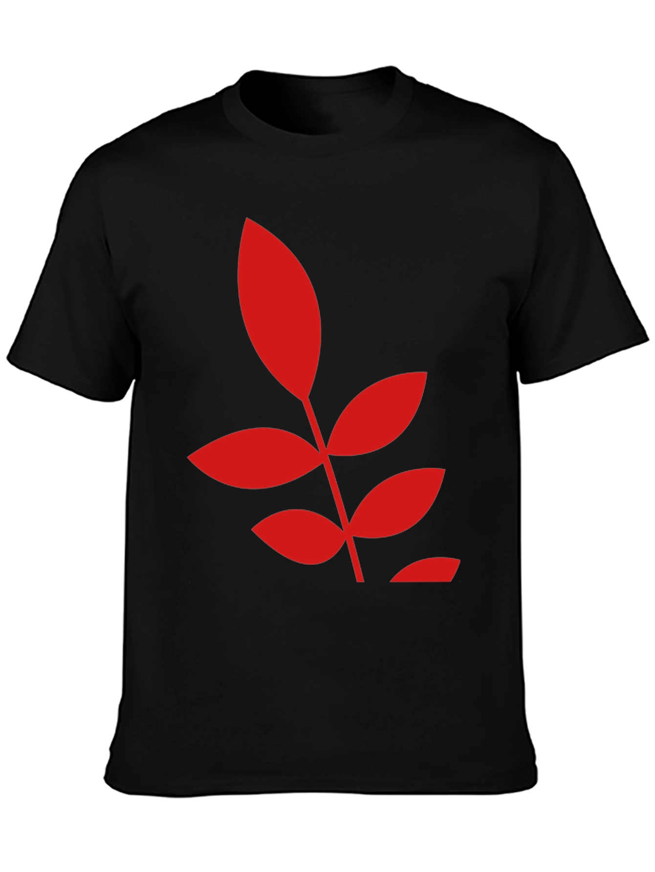 Bold Leaf Graphic Black T-Shirt