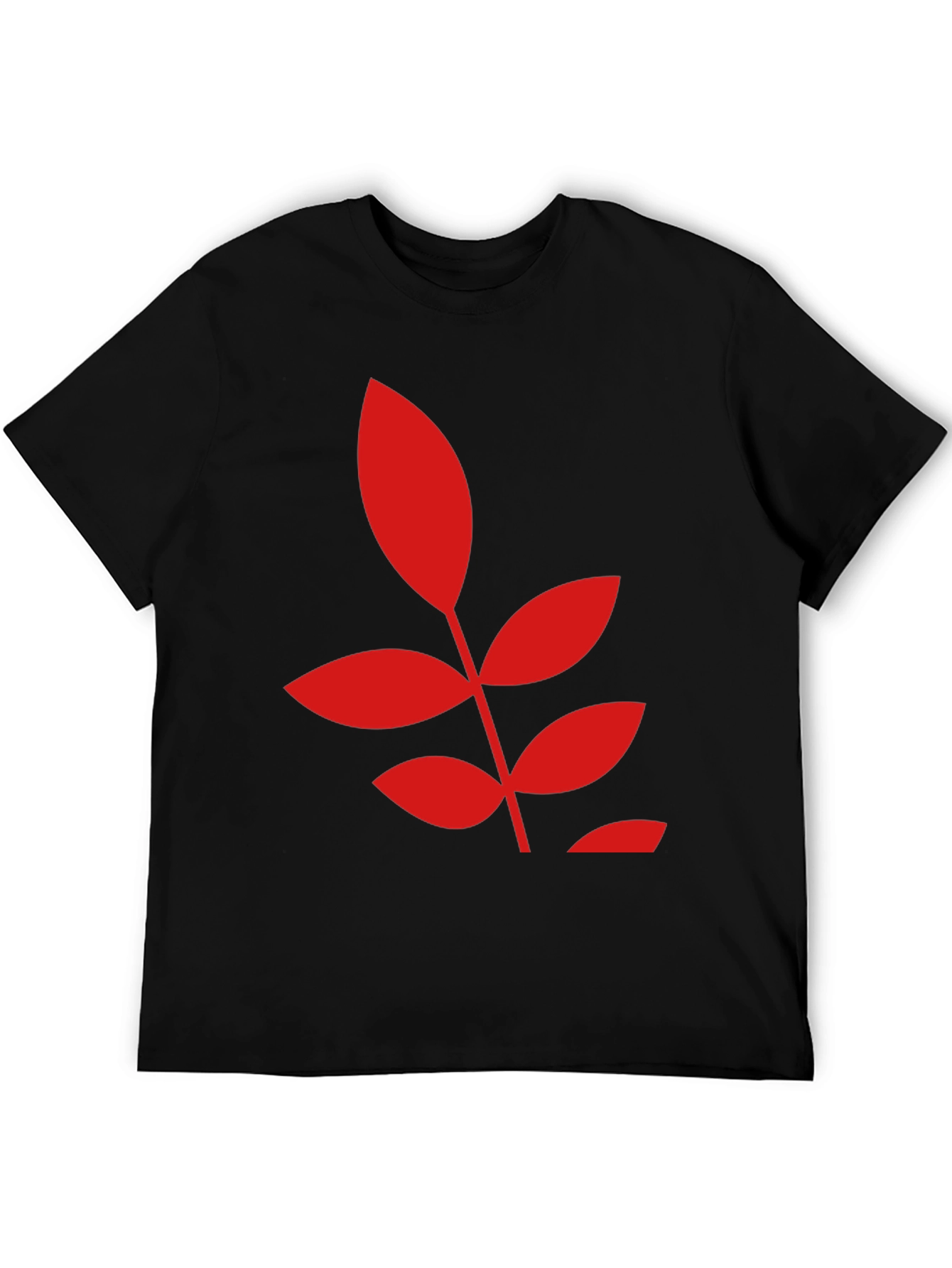 Bold Leaf Graphic Black T-Shirt