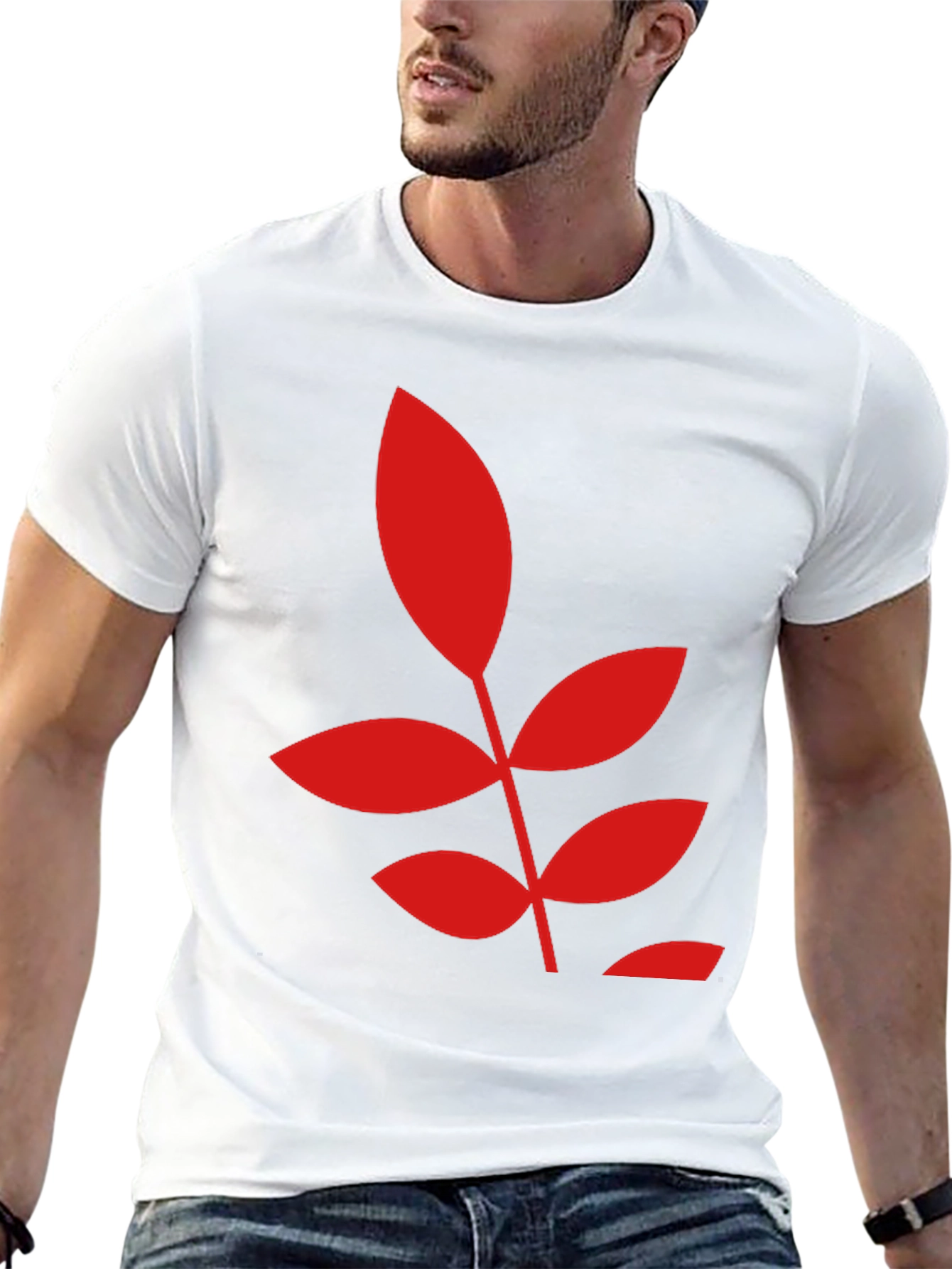 Bold Leaf Graphic Black T-Shirt