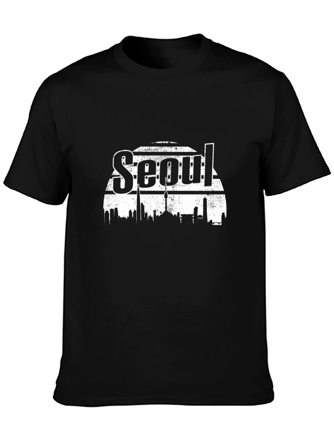 Seoul Skyline Black T-Shirt