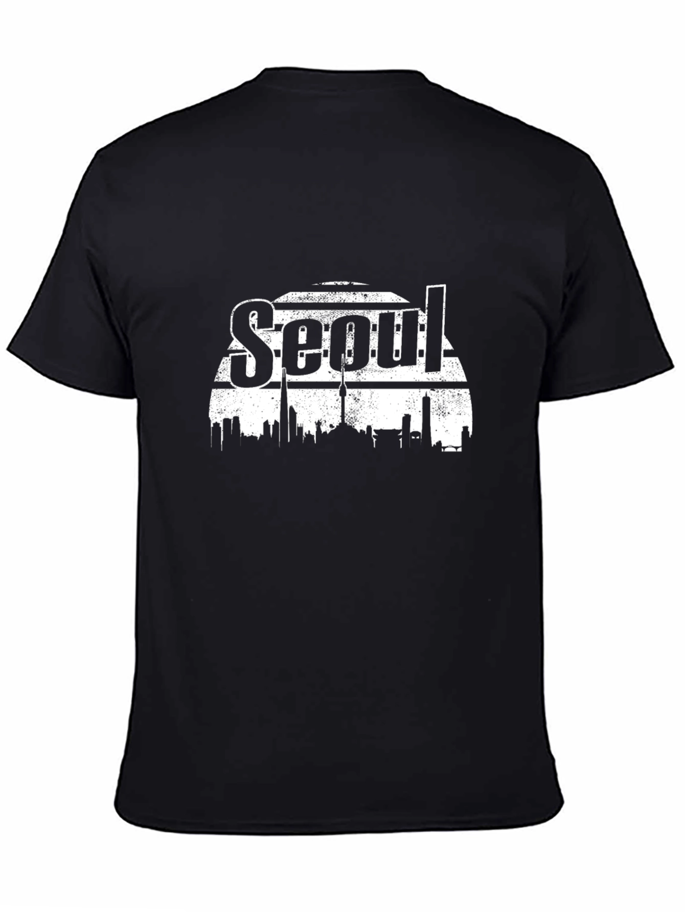 Seoul Skyline Black T-Shirt