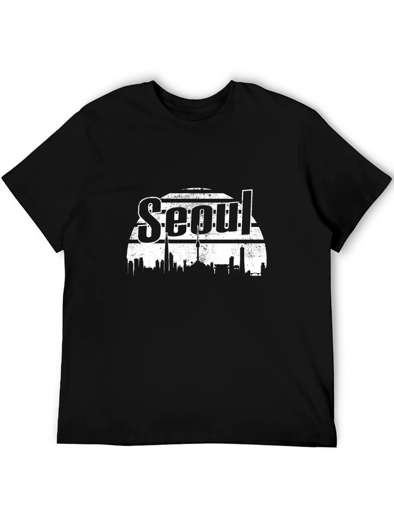 Seoul Skyline Black T-Shirt