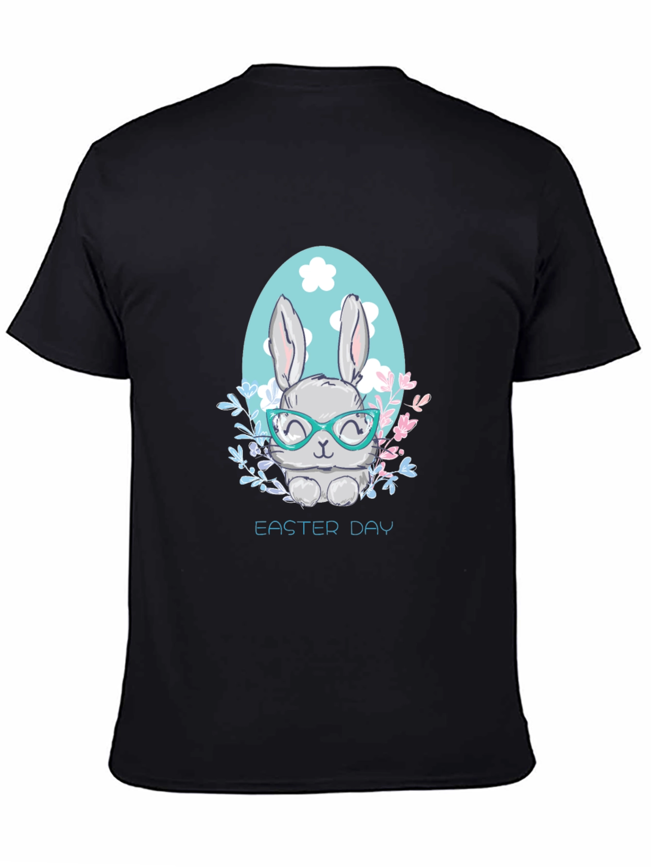 Easter Bunny Graphic T-Shirt Cute Rabbit with Glasses