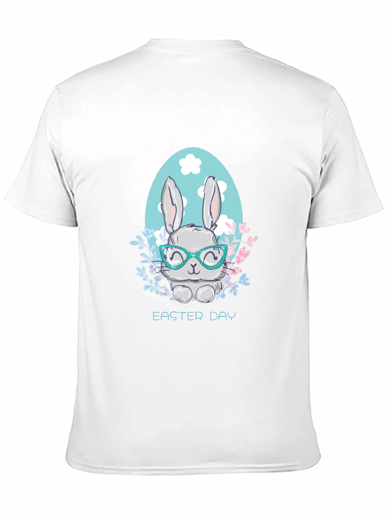 Easter Bunny Graphic T-Shirt Cute Rabbit with Glasses