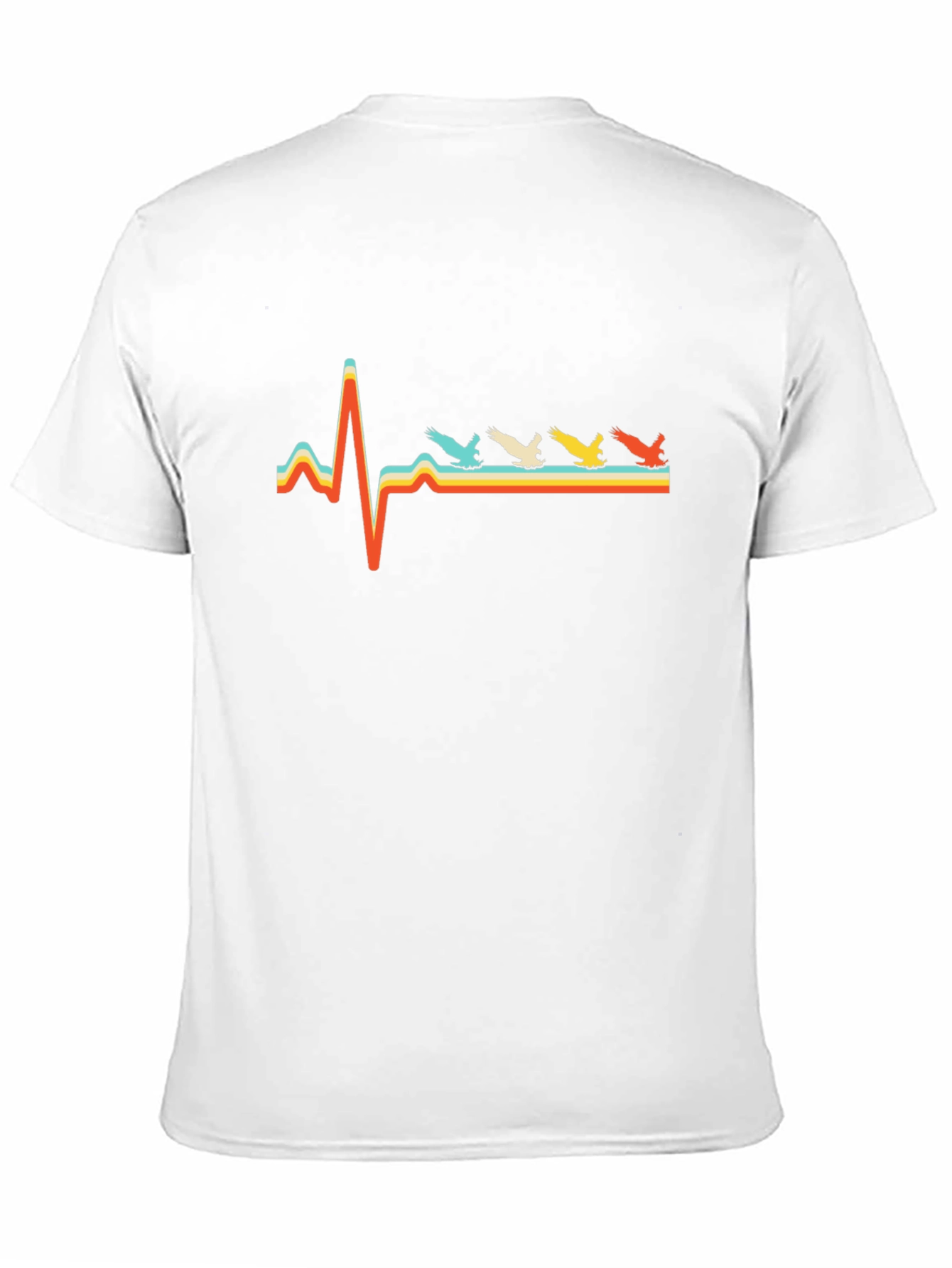 Retro Bird Heartbeat T-Shirt - Black