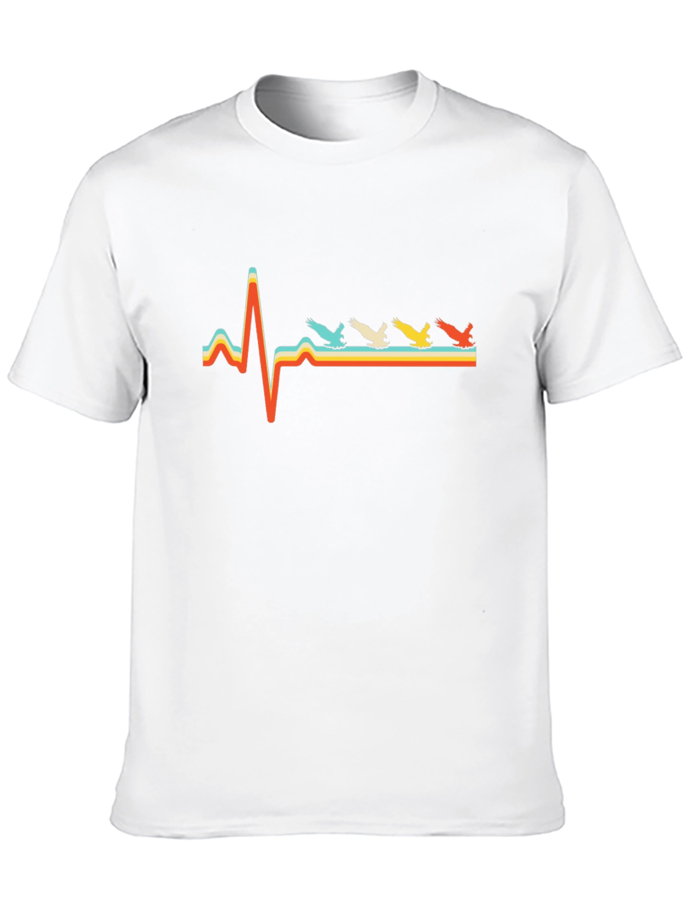 Retro Bird Heartbeat T-Shirt - Black