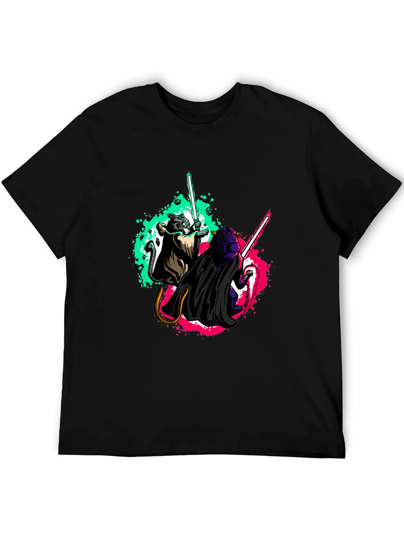 Cat Wars T-Shirt - Lightsaber Battle Tee