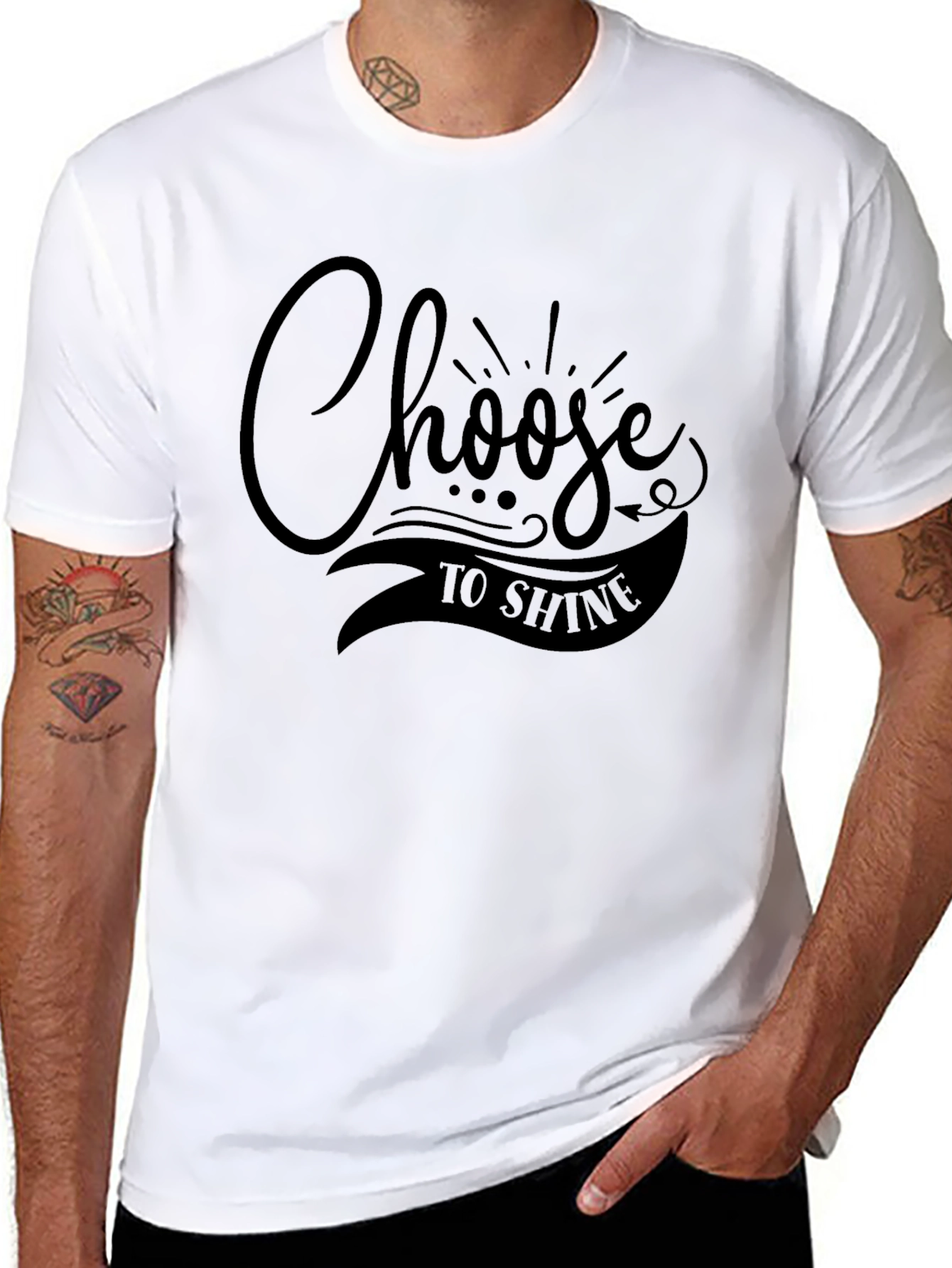 Choose to Shine Black Graphic Tee - Inspiring Shirt