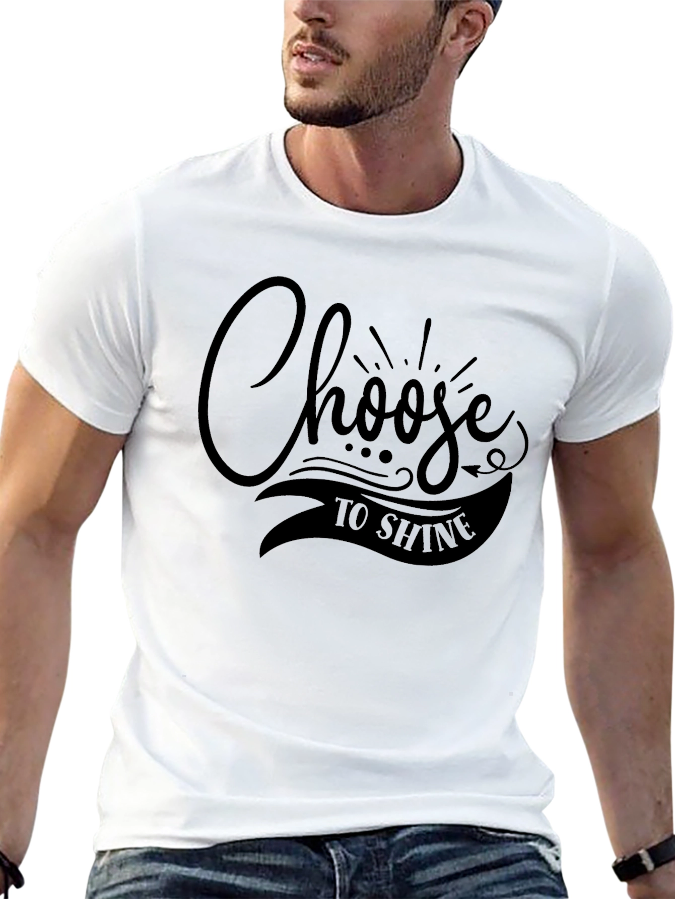 Choose to Shine Black Graphic Tee - Inspiring Shirt
