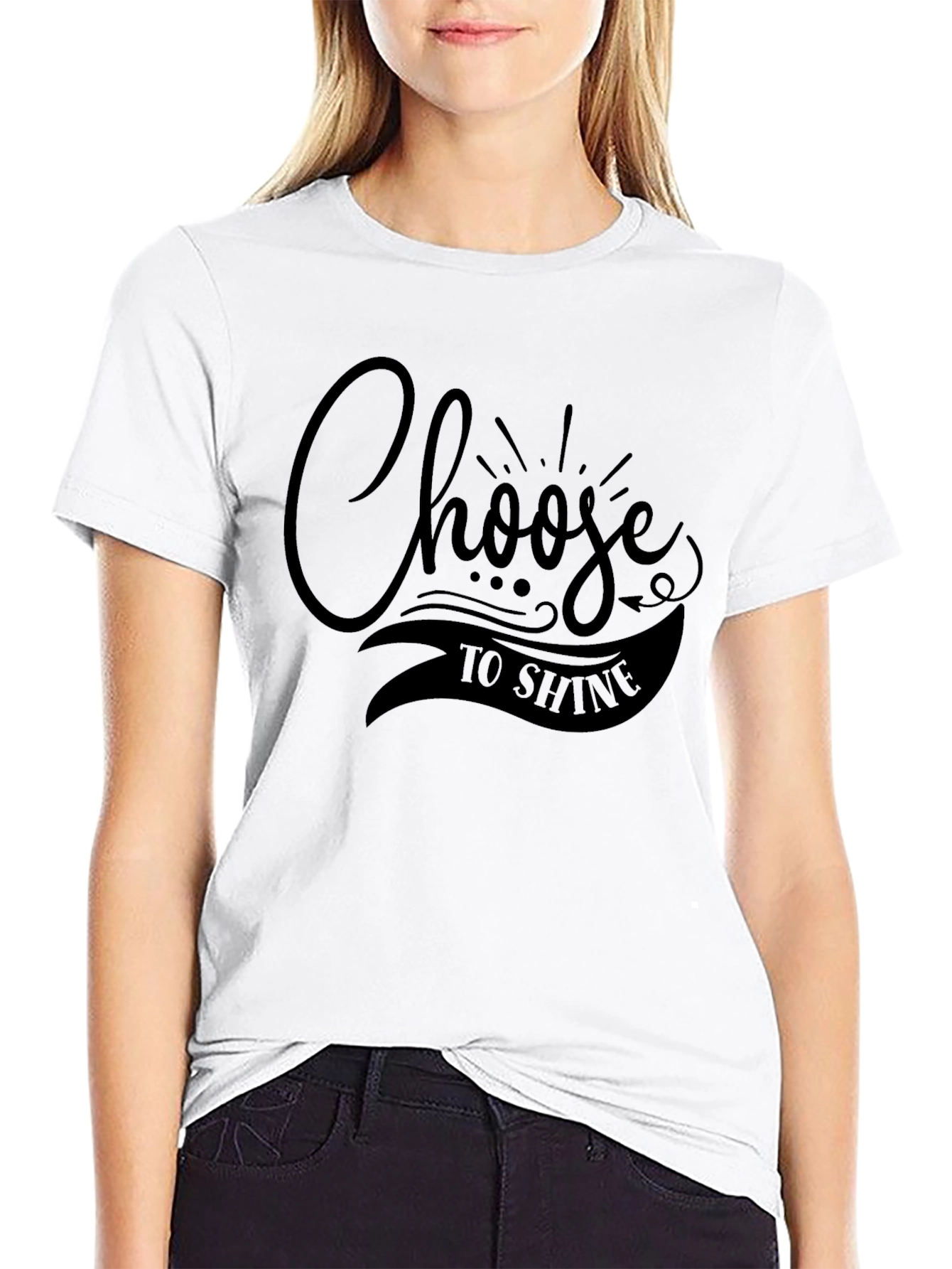 Choose to Shine Black Graphic Tee - Inspiring Shirt