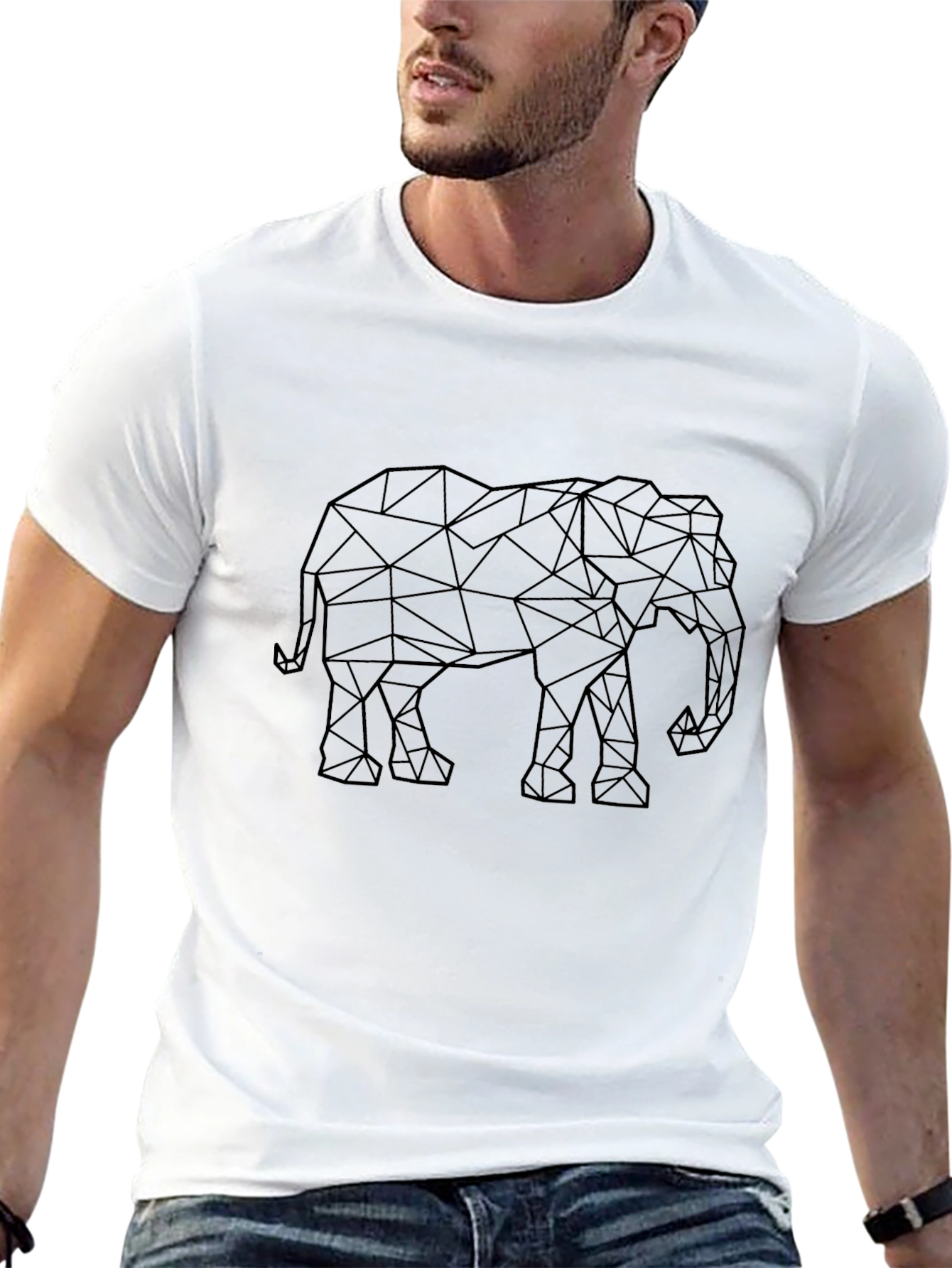Geometric Elephant T-Shirt - Modern Style