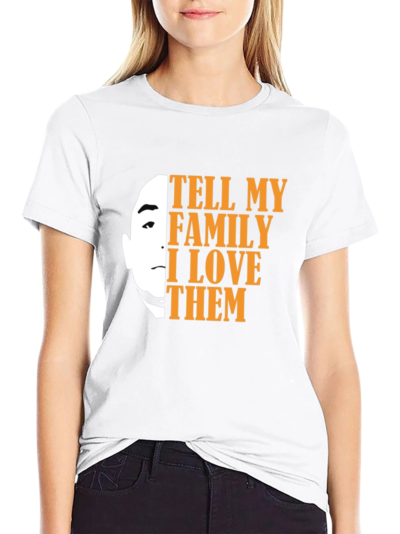 Tell My Family I Love Them Black Graphic Tee