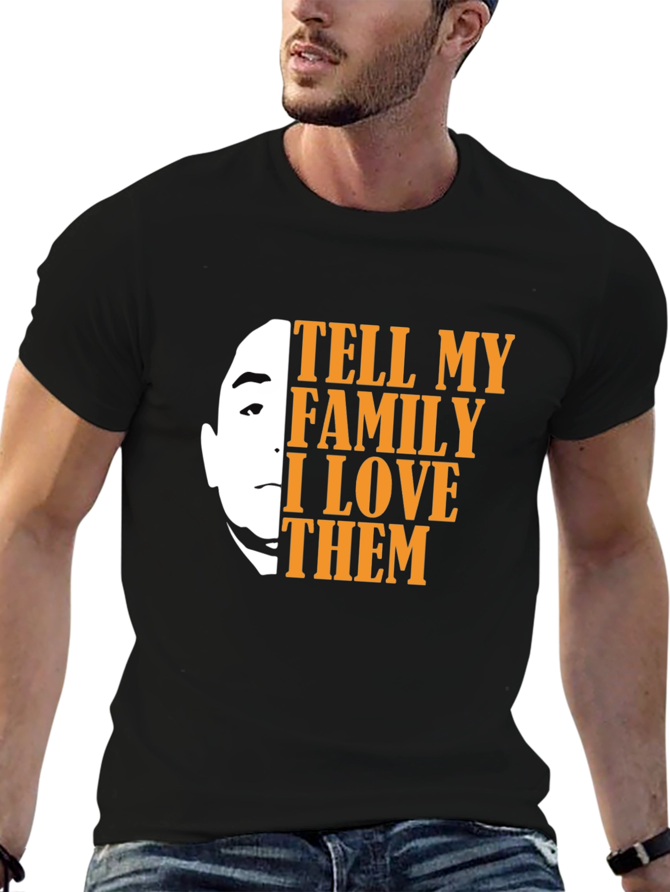 Tell My Family I Love Them Black Graphic Tee